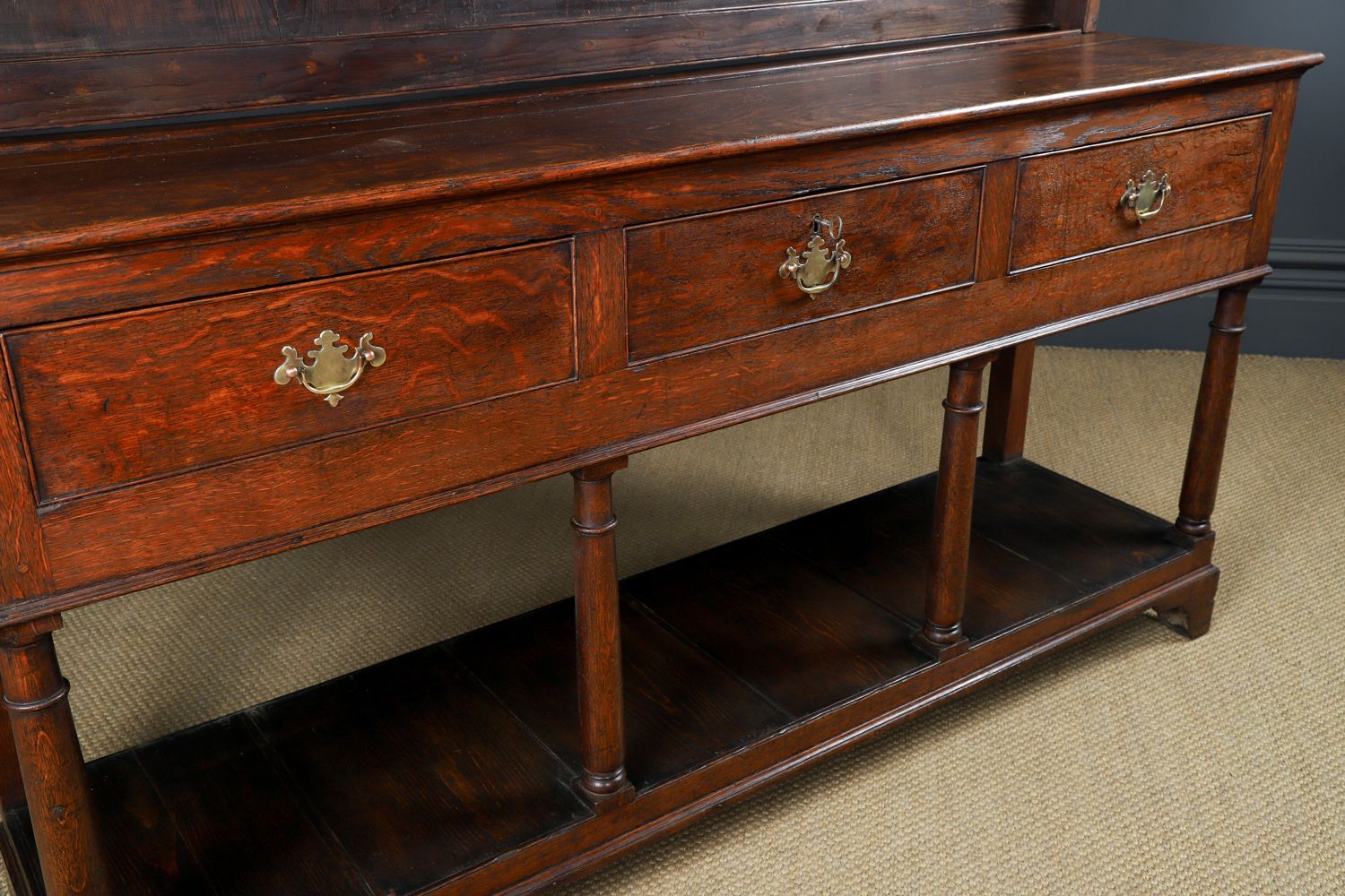 Antique Welsh Oak Joined Pot Board Dresser Base & Rack Sideboard (Circa 1800) photo Furniture