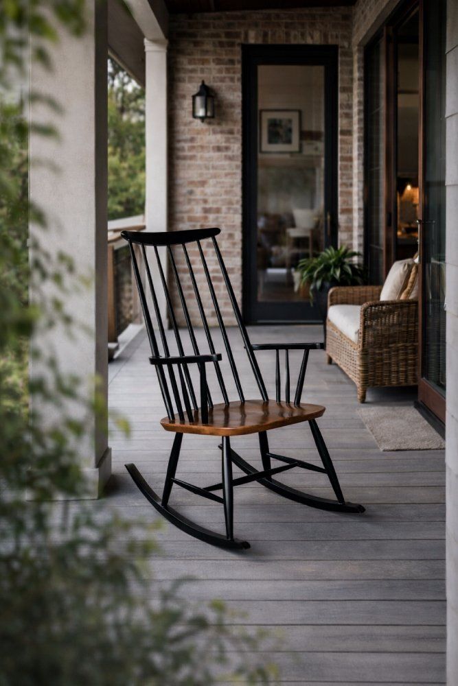 photo for sale Mid Century Finse Modern Houten Schommelstoel Van Ilmari Tapiovaara Voor Asko, Jaren 1960