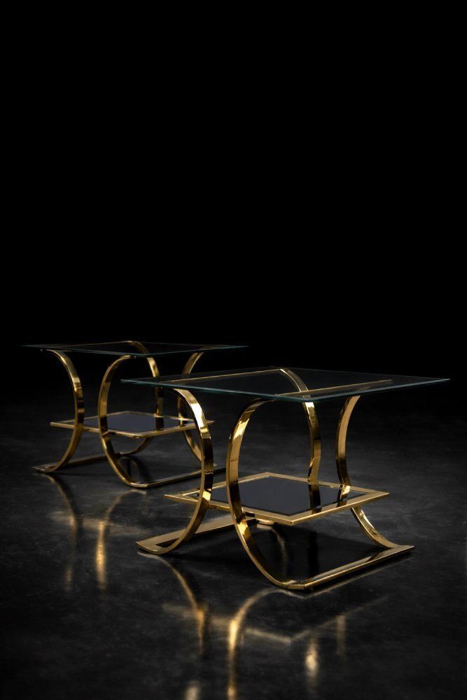 Mid Century Italian Modern Glass Coffee Tables, 1960s, Set Of 2 photo for sale