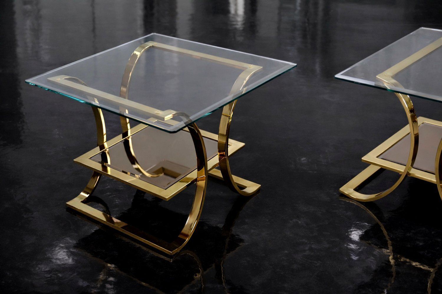 photo buy Mid Century Italian Modern Glass Coffee Tables, 1960s, Set Of 2