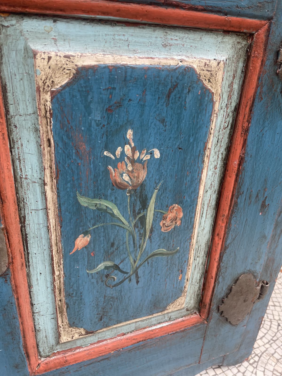 European Folk Art Painted Cupboard photo furniture