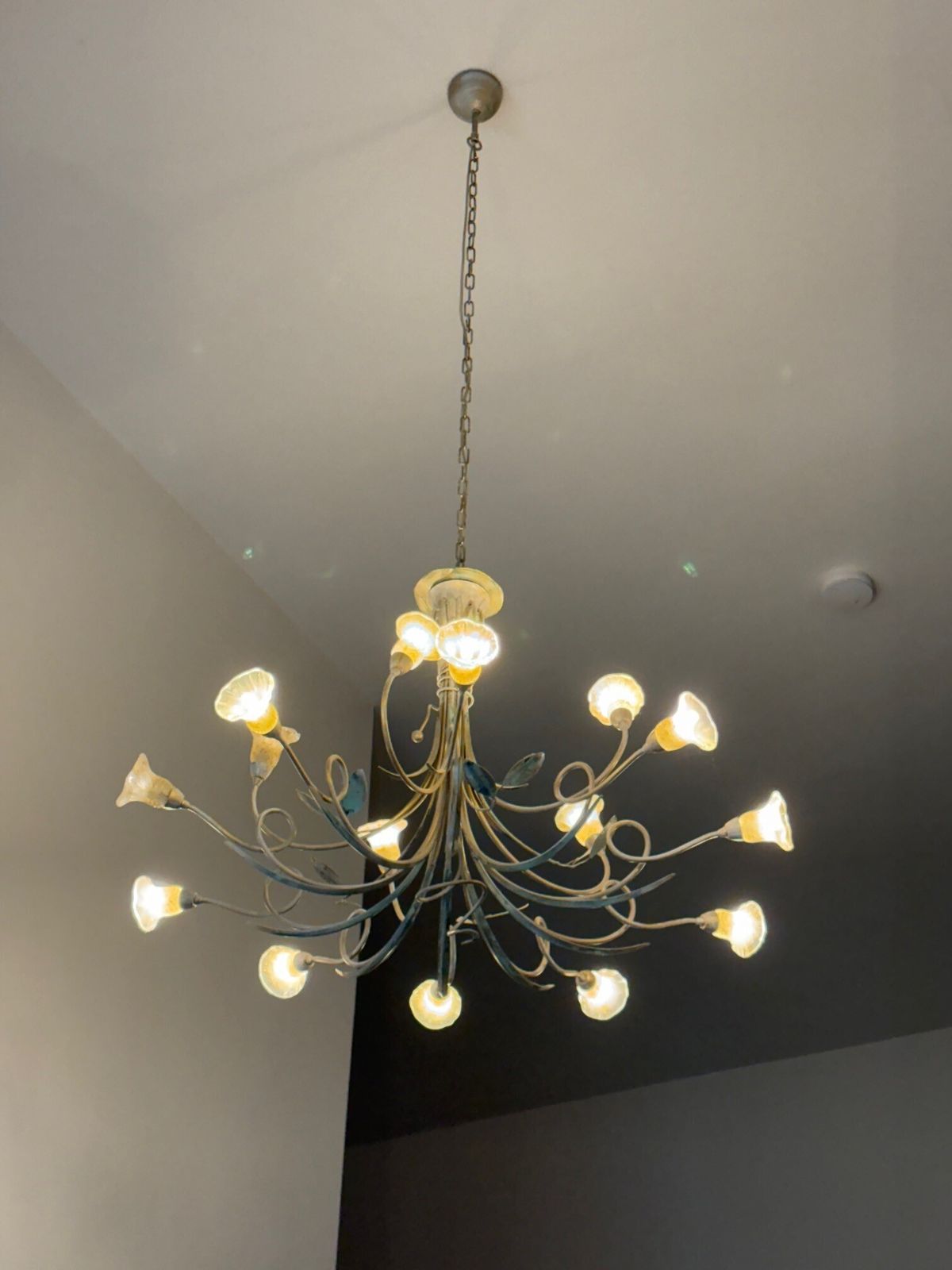 Stunning  Italian Designer Chandelier By "Masca" Of Florence