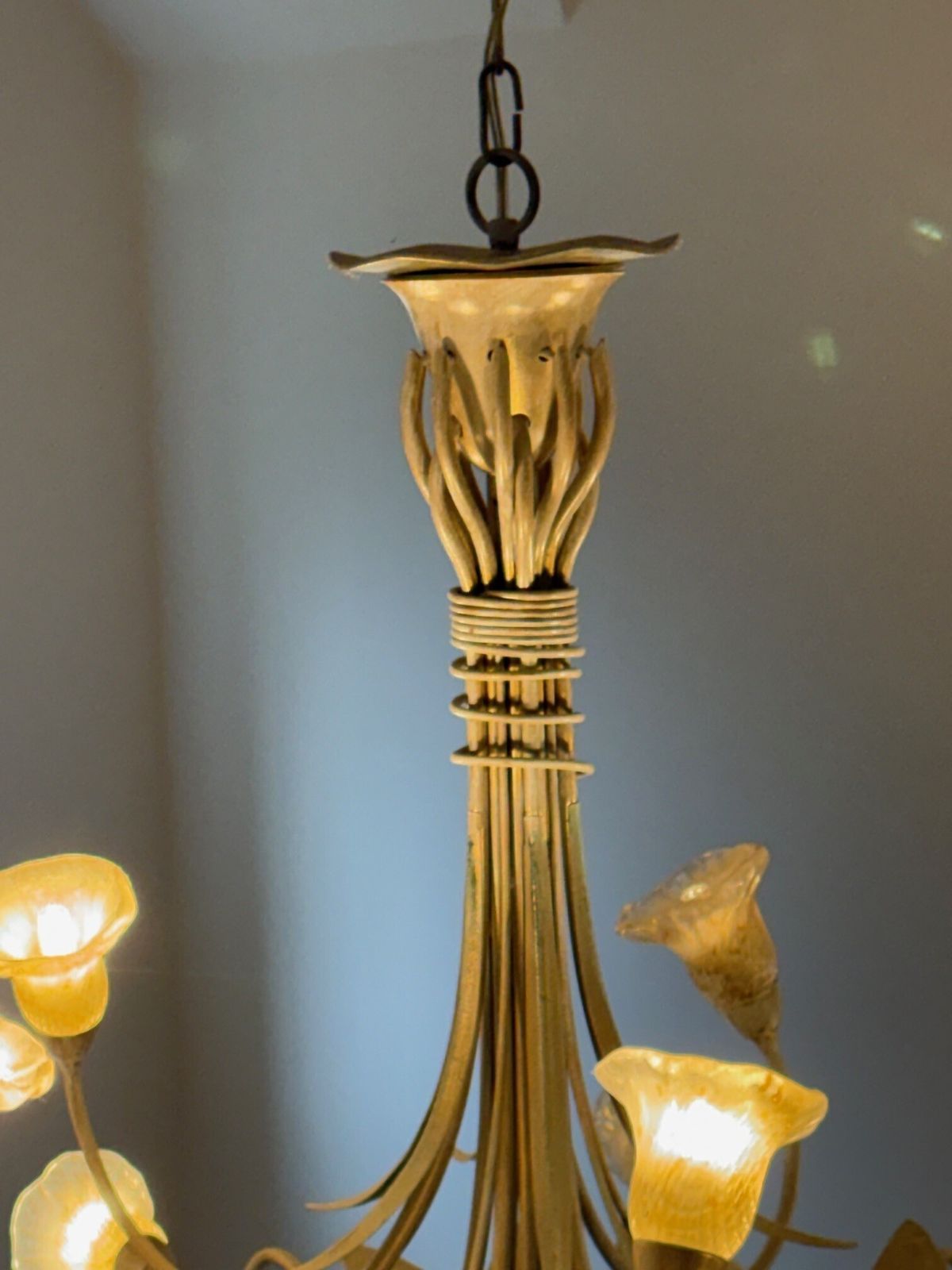 Stunning  Italian Designer Chandelier By "Masca" Of Florence photo for sale