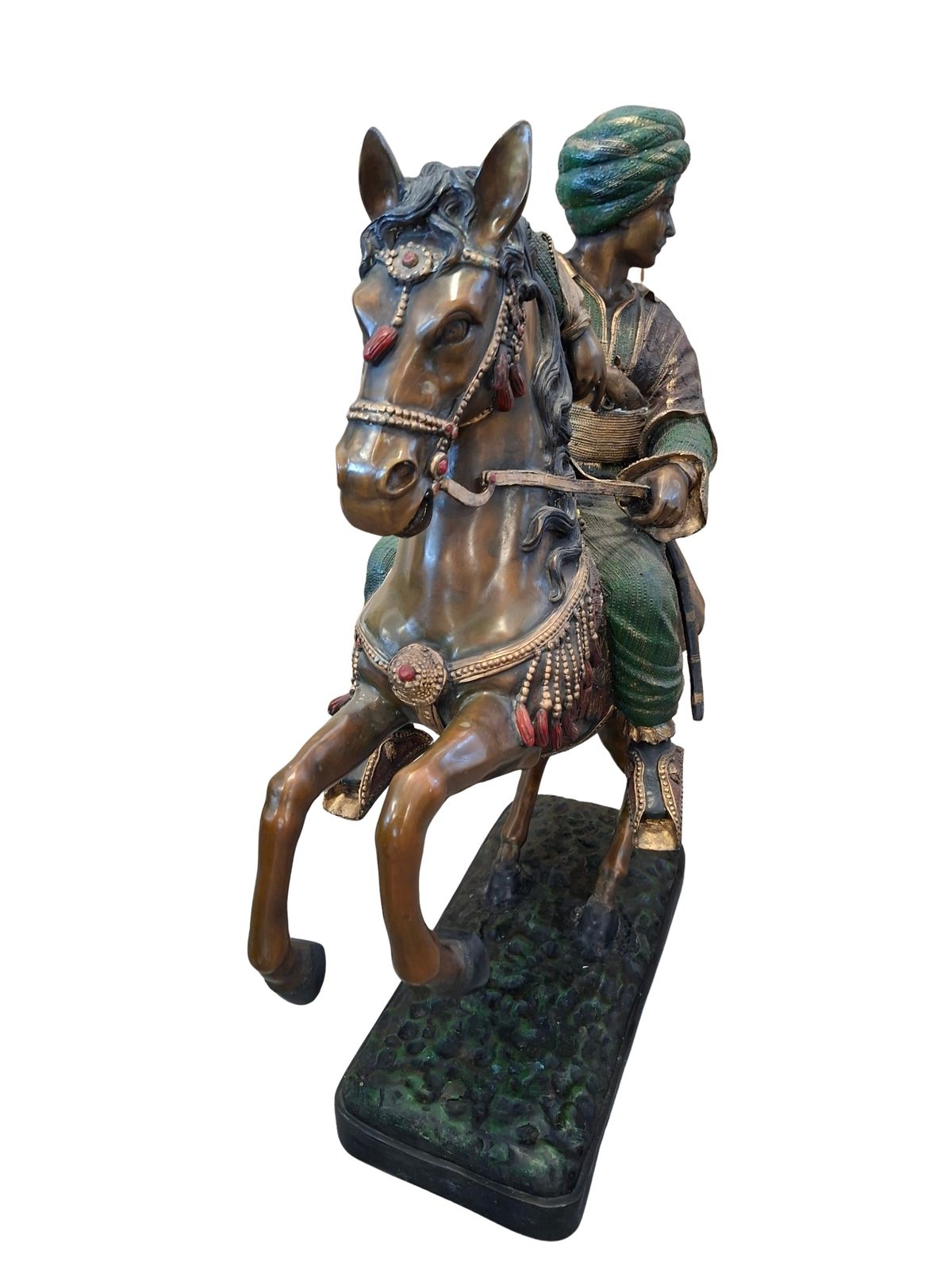 6560.82 Scultura In Bronzo: Cavaliere Orientale A Cavallo photo