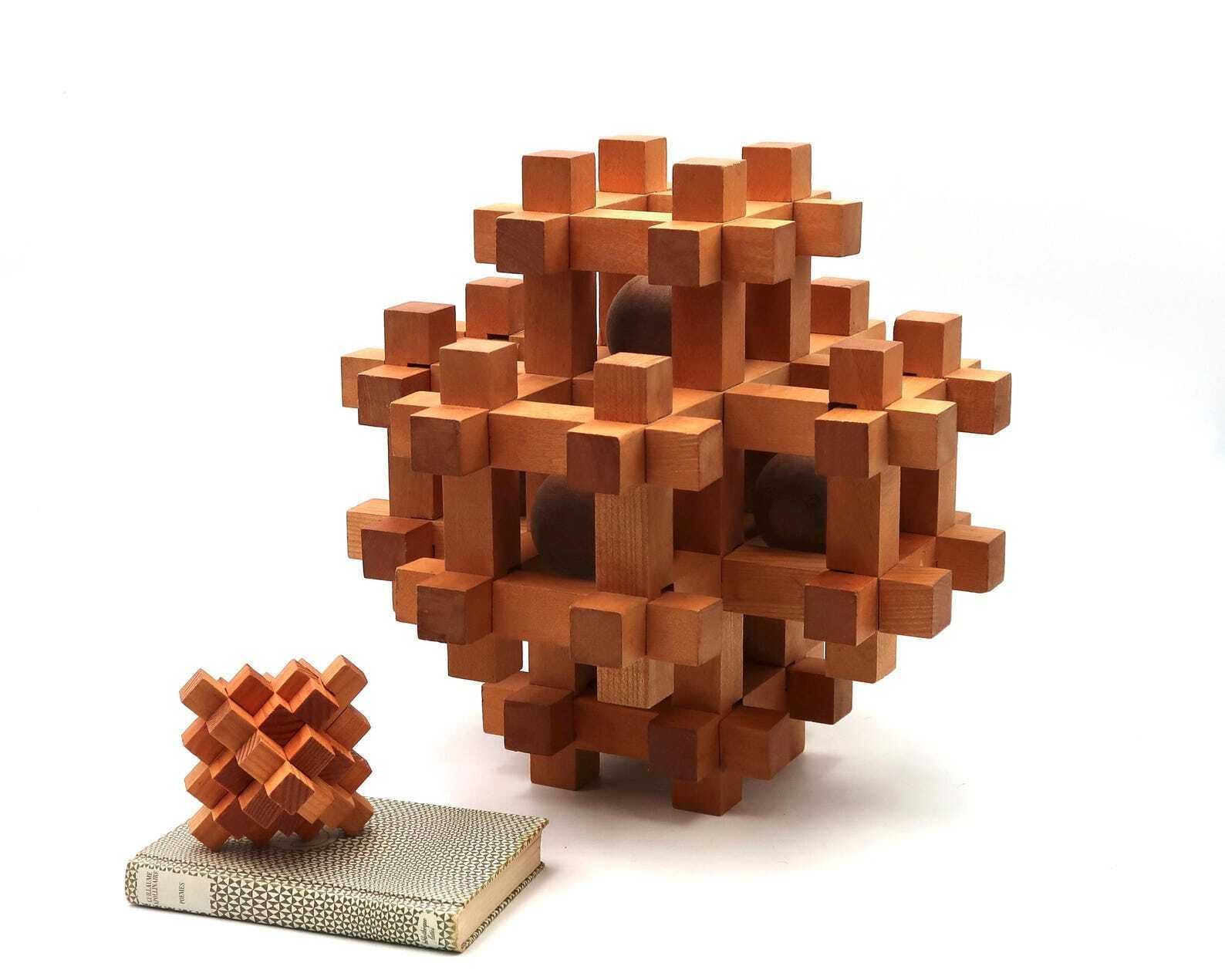 Oversized Wooden Sculpture Puzzle By Sori Yanagi For Kumiki, 1970s / Wood, Architecture, Home Decor, Modernist Object, Xxl, Giant