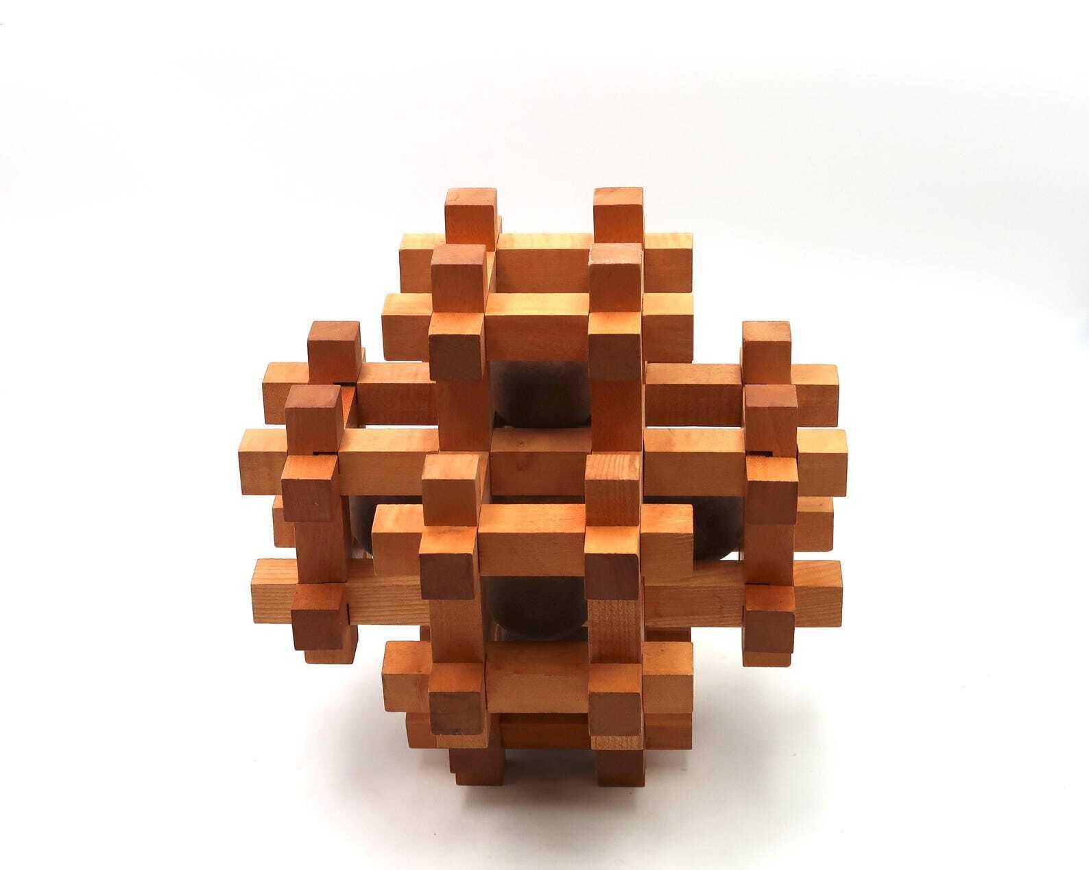 Groot Houten Sculptuurpuzzel Van Sori Yanagi Voor Kumiki, Jaren 1970 / Hout, Architectuur, Woondecoratie, Modernistisch Object, Xxl, Giant photo 1570.0