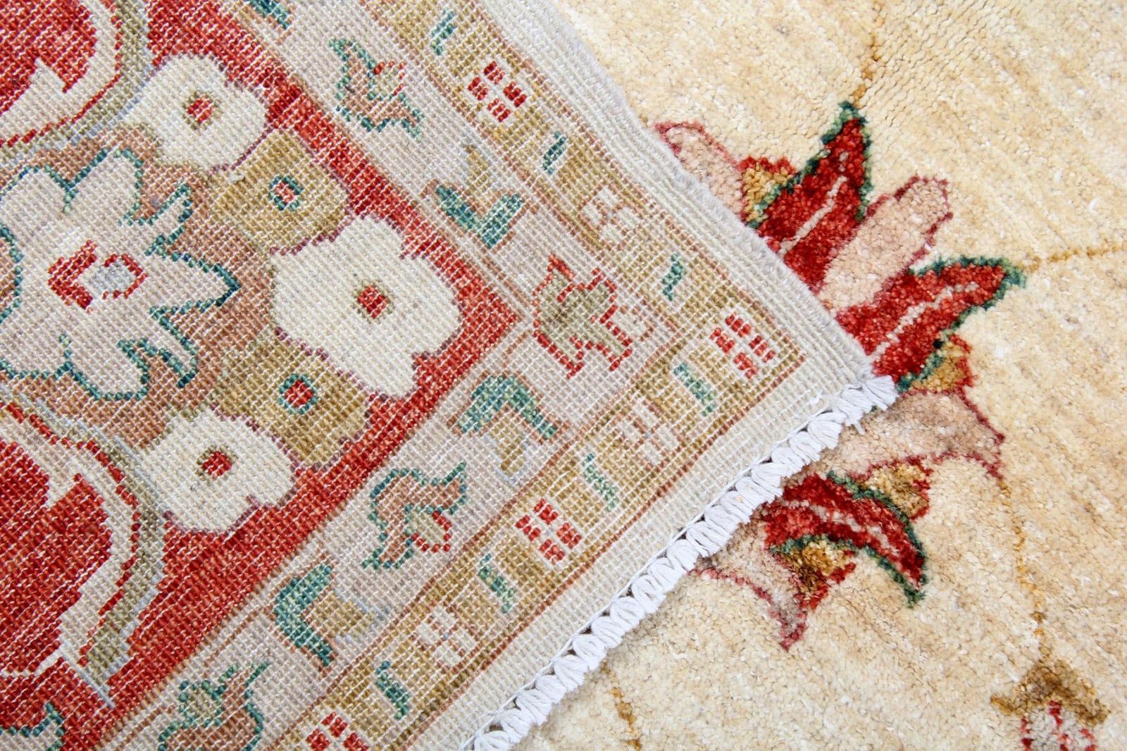 Cream Ziegler Rug Floral Oriental Carpet, Wool Hand Knotted Floor Rug photo furniture