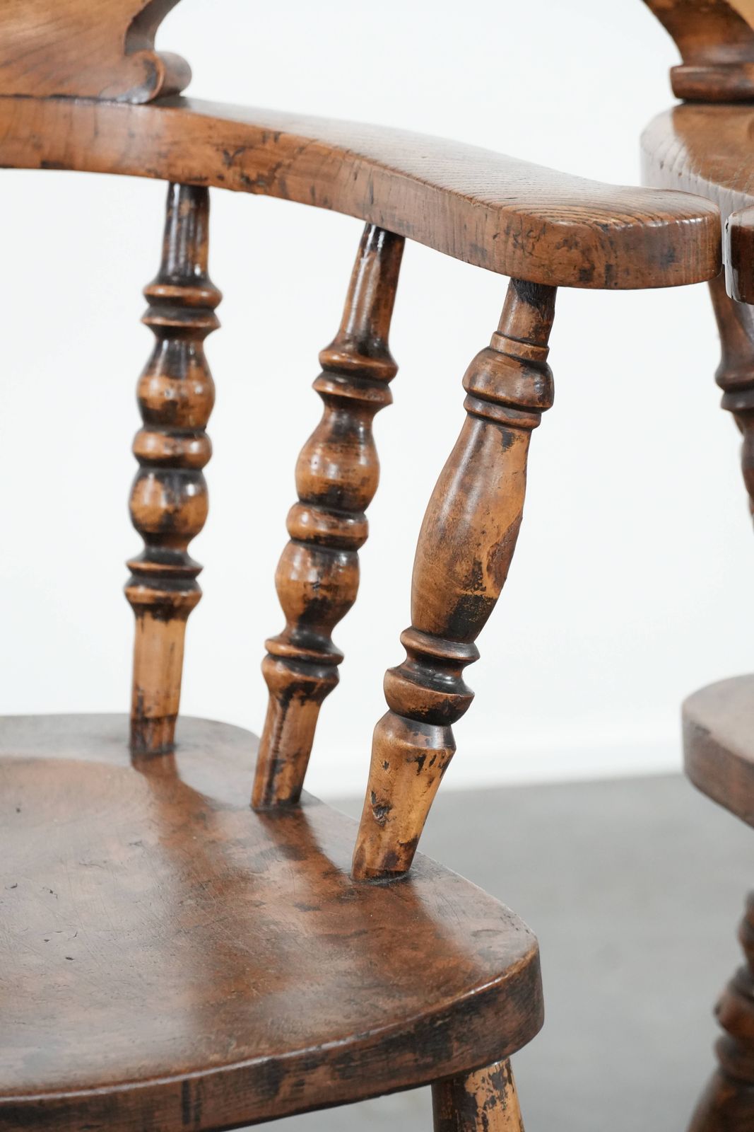 957.0 Set Of 2 Antique English Captain Chairs/ Side Chairs/ Office Chairs From The Early 19th Century You Are Here: photo