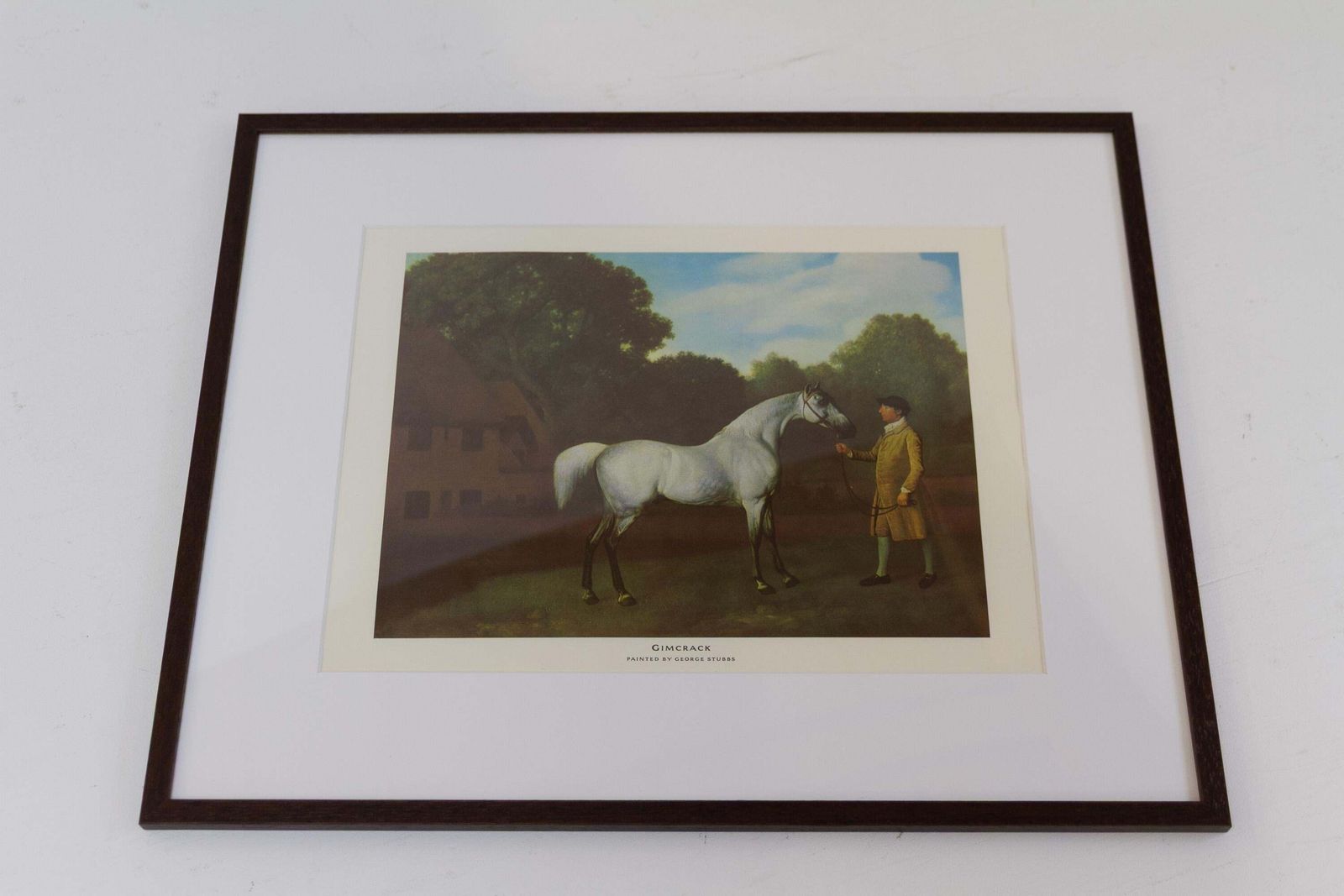 Framed Print Of Grey Horse "Gimcrack" By George Stubbs, Late 20th Century. photo vinterior