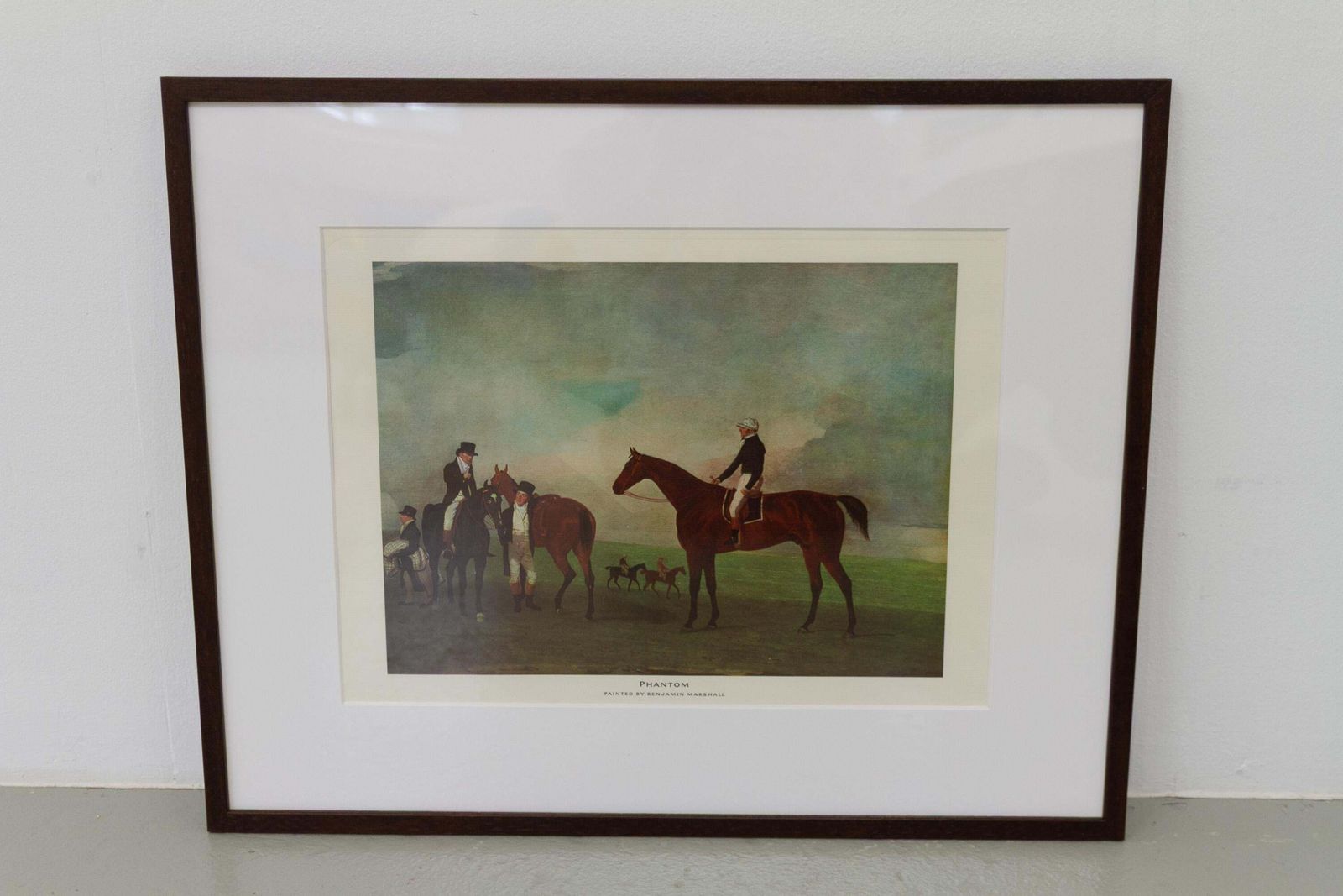 Framed Print Of Bay Horse "Phantom" By Benjamin Marshall, Late 20th Century. photo furniture