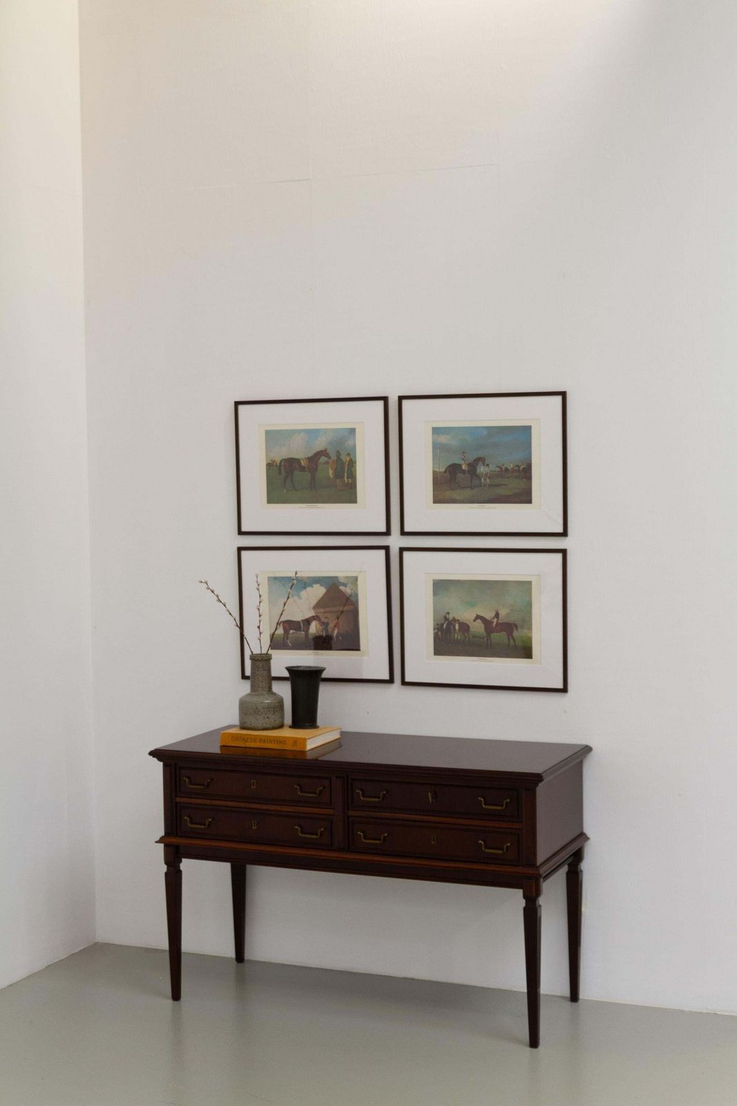 Framed Print Of Bay Horse "Touchstone" By John Frederick Herring , 20th Century. photo for sale