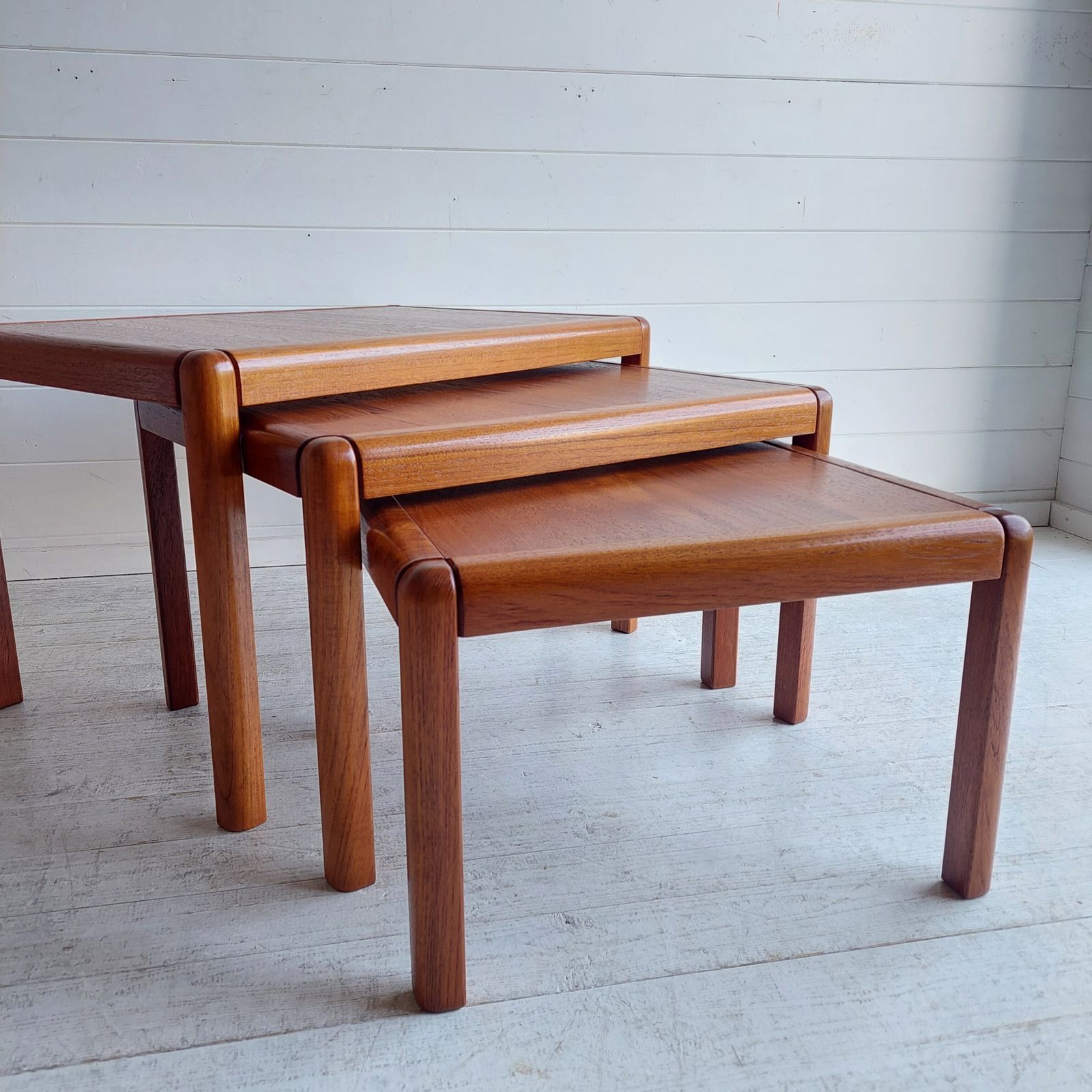 Mid Century Teak Nesting Tables  Danish Nest Of Tables Kai Kristiansen Vildbjerg Møbelfabrik Style 60s Restored photo Furniture