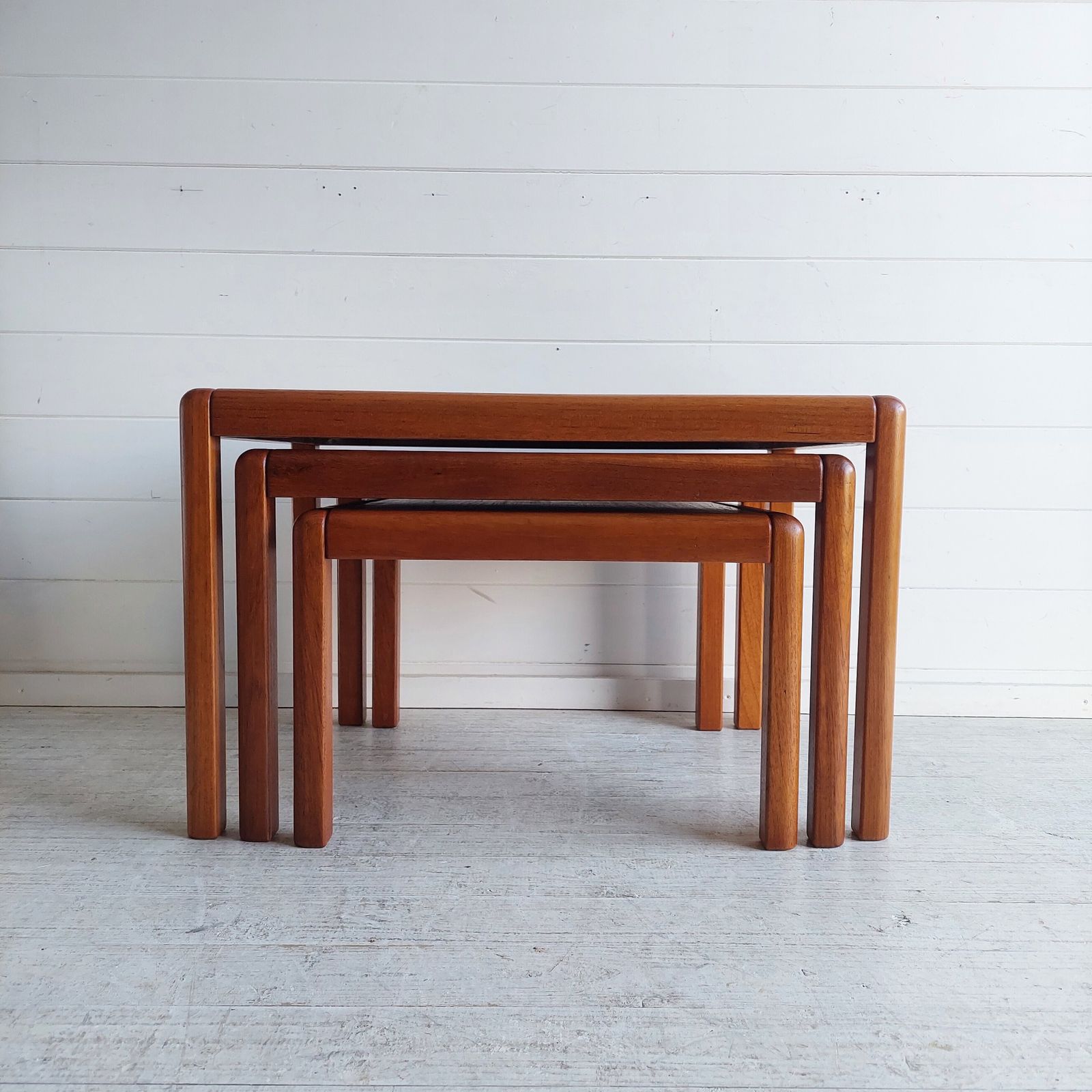 Mid Century Teak Nesting Tables  Danish Nest Of Tables Kai Kristiansen Vildbjerg Møbelfabrik Style 60s Restored photo buy