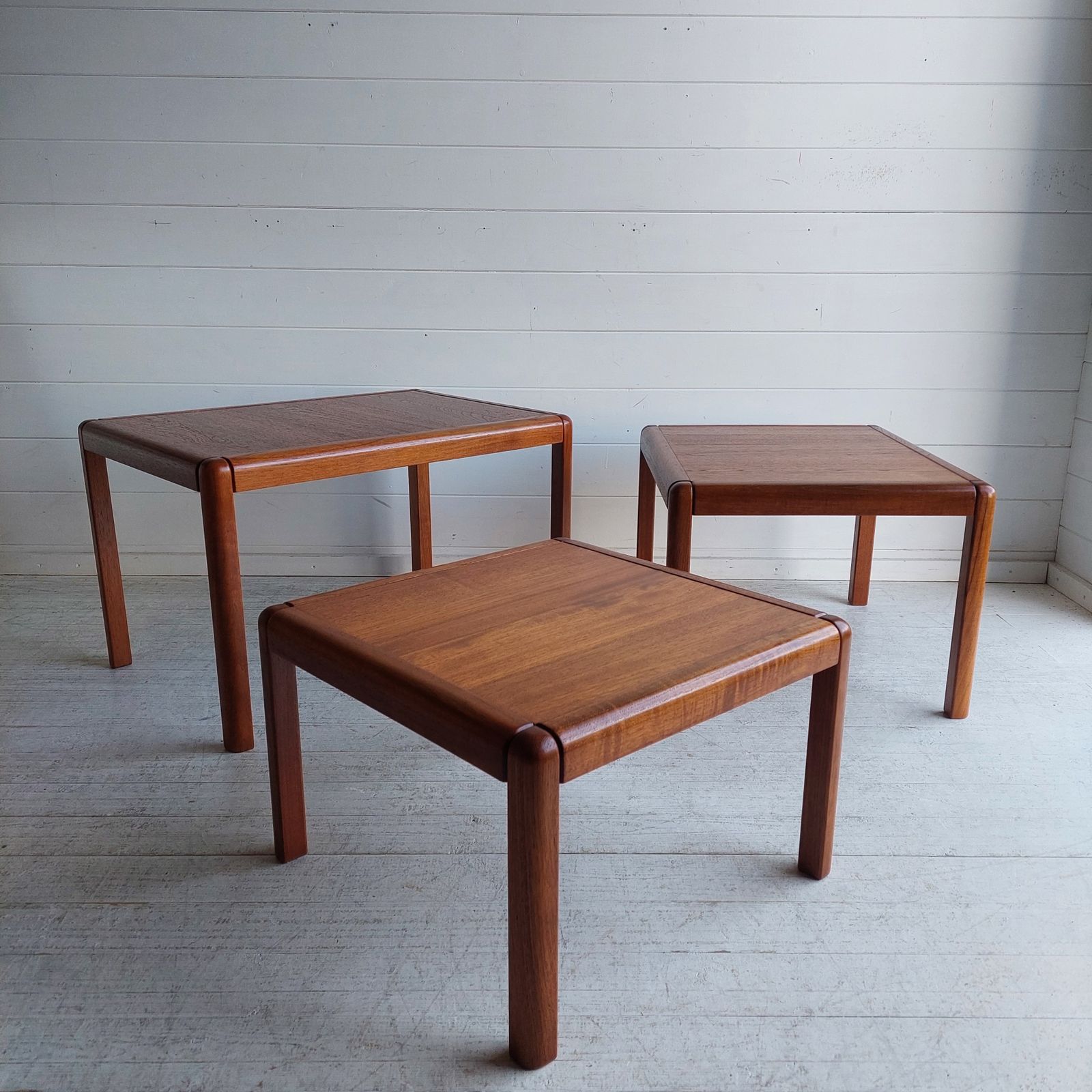 photo buy Mid Century Teak Nesting Tables  Danish Nest Of Tables Kai Kristiansen Vildbjerg Møbelfabrik Style 60s Restored