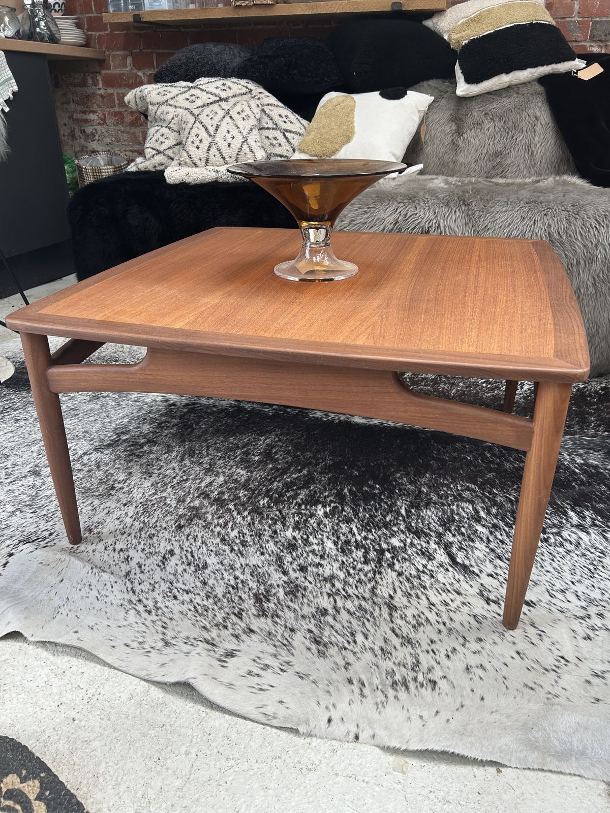 Vintage Square Teak Coffee Table By Ib Kofod Larsen, 1960s. photo furniture