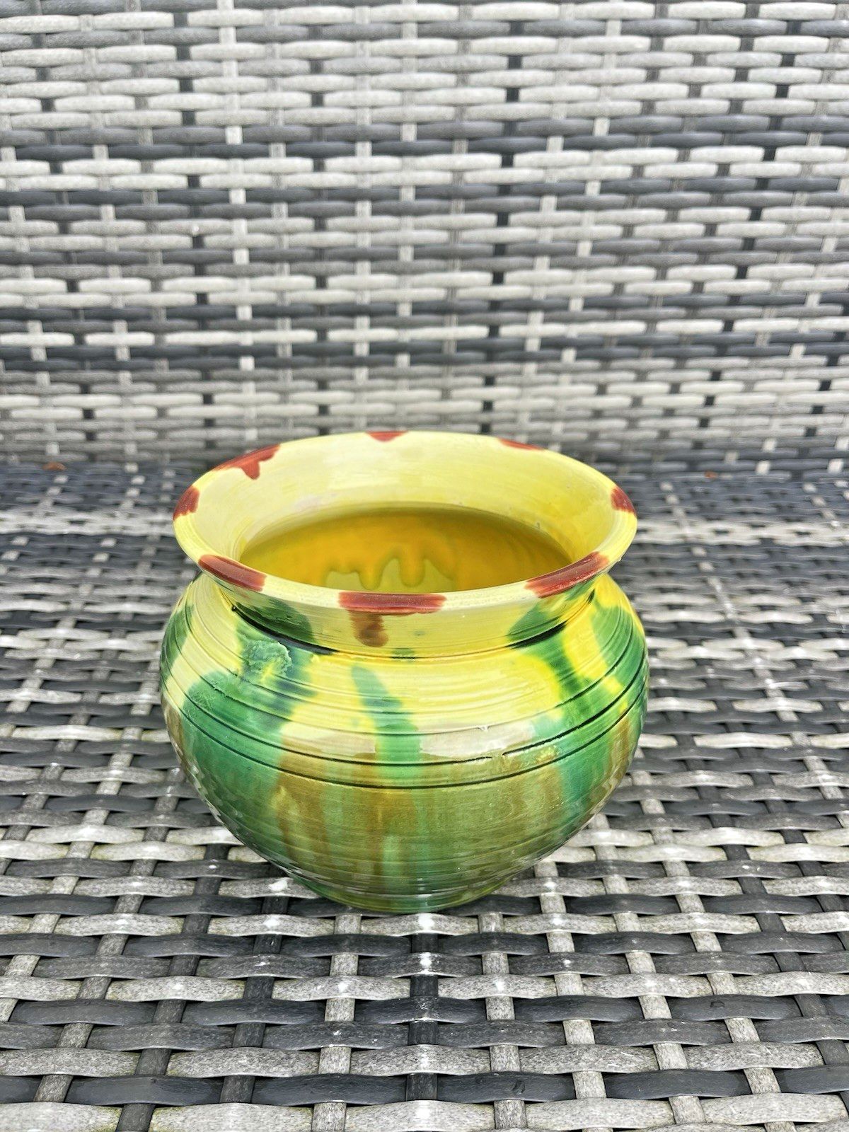Antique C1917 Minton English Majolica Dripglaze Planter Plant Pot Jardiniere photo vinterior