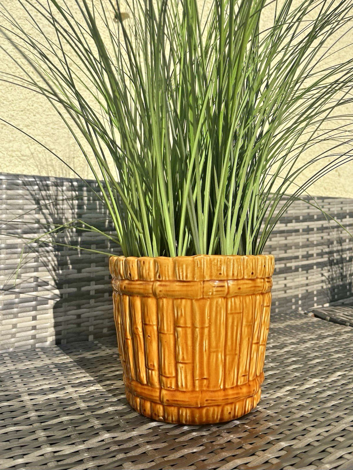 Antique Aesthetic Movement English Majolica Bamboo Planter Plant Pot Jardiniere DR Christopher Dresser Ault Linthorpe Style photo buy