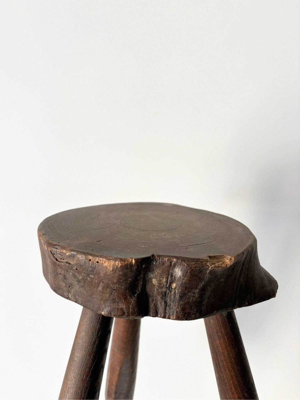Wooden Tree Slab Side Table Stool, French Early Modernist Vintage photo 490.0