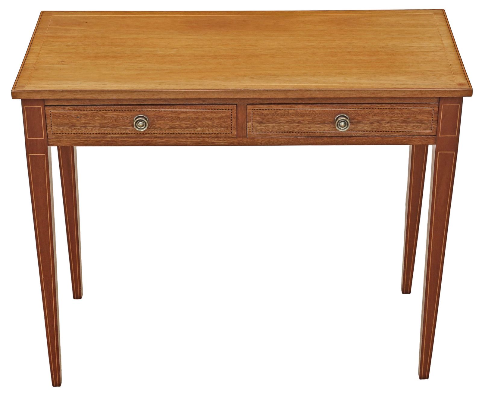 Antique Fine Quality Edwardian C.1905 Inlaid Satin & Red Walnut Writing / Dressing Table Desk photo 1995.0
