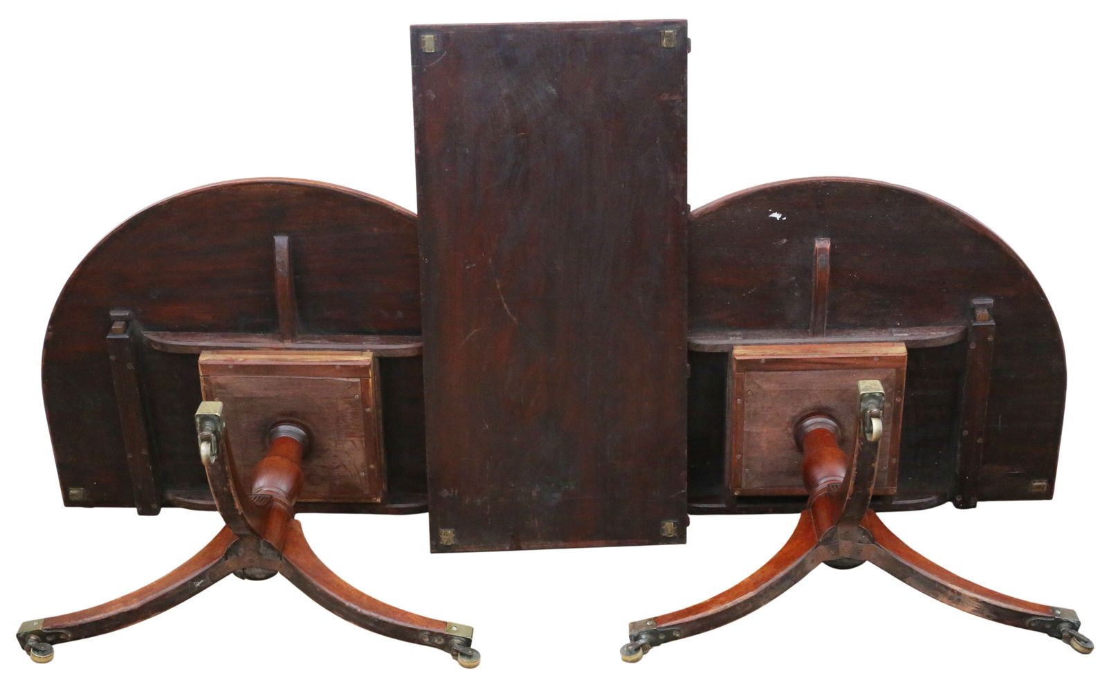 Furniture Antique 19th Century ‘D’ End Twin Pedestal Dining Table – Fine Quality photo