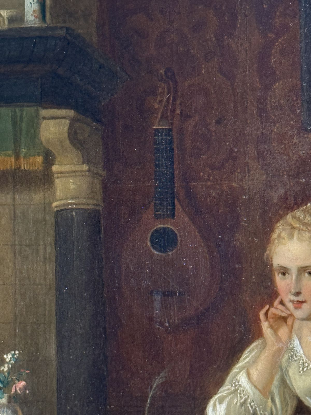 19th Century Signed Oil Painting By Alexis Van Hamme (1874) – Belgian Interior Genre Scene photo Art