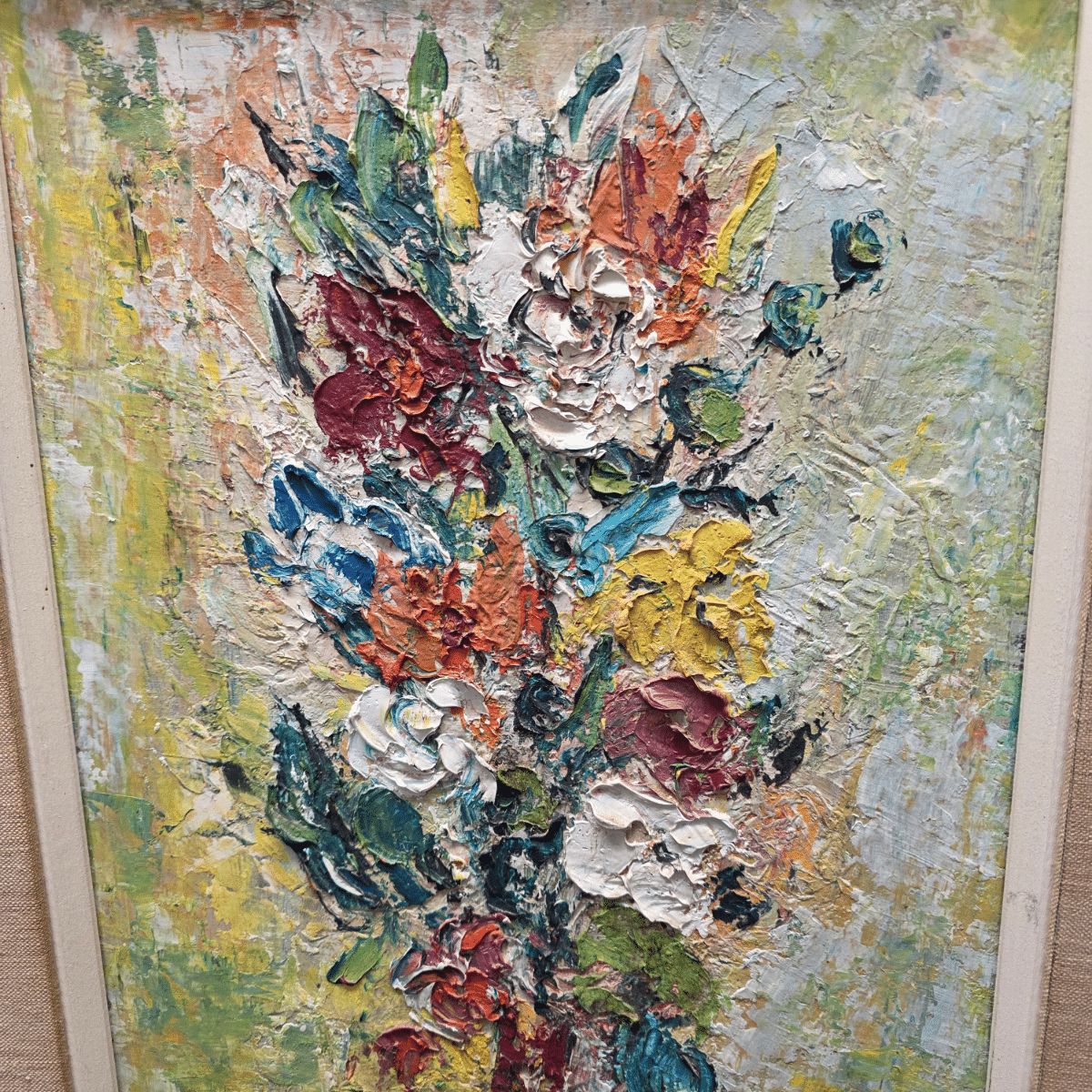 Vintage Flower Painting By Pansy Schenck, Dated 1959 photo for sale