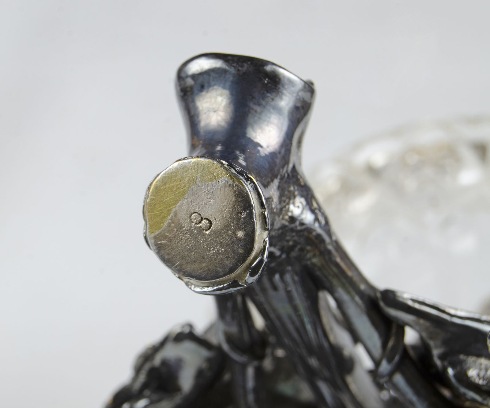 Pair Of Late 19th Century Silvered Epergnes/Centerpieces With Cut Glass Bowls And Tops By Christofle, France photo vintage