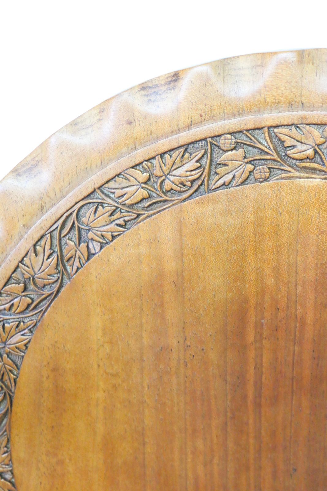 A Vintage Small Occasional Round Table Made From Teak With Carved Detailing Hand Made S.E.Asia photo buy