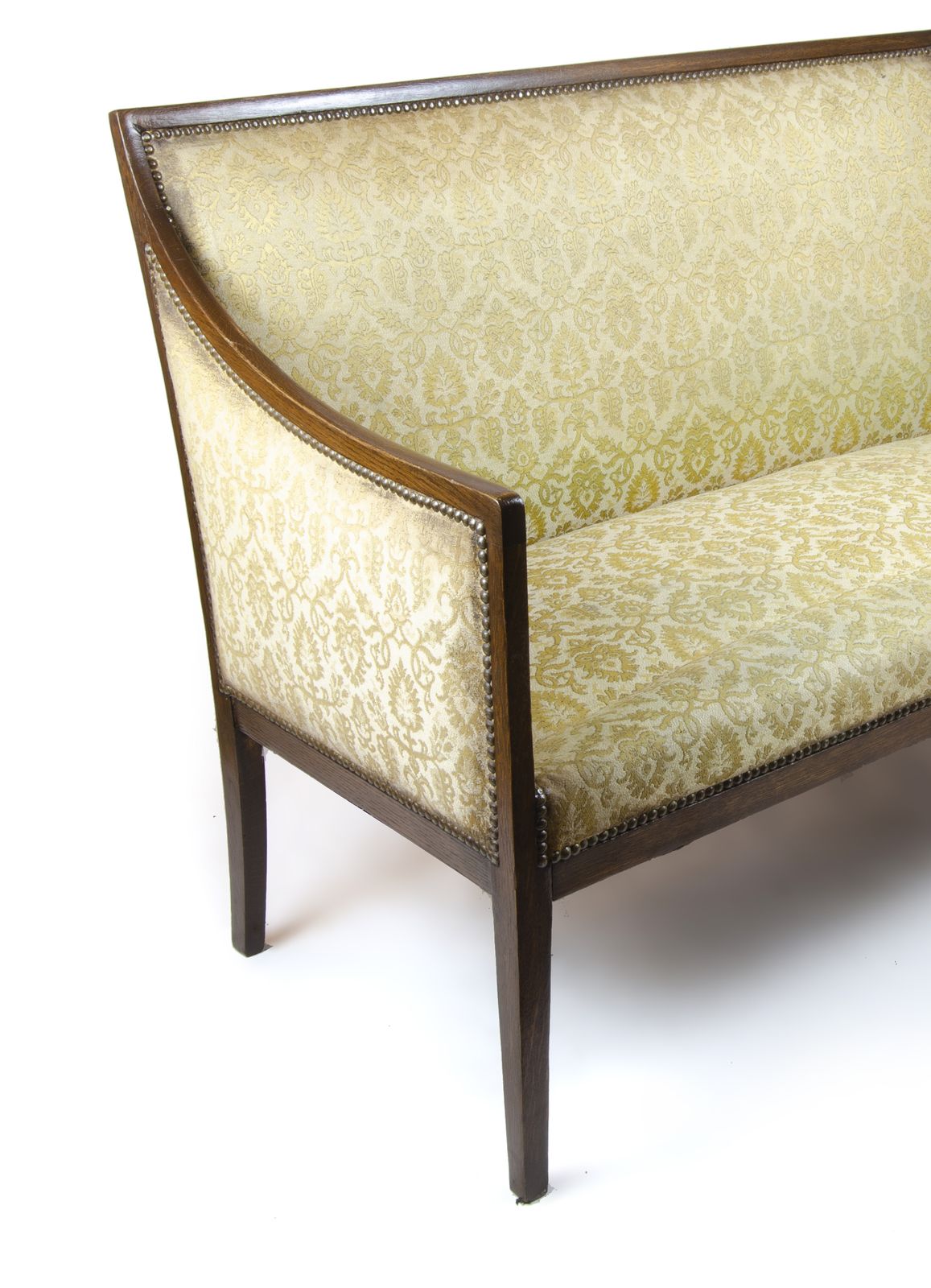 1940s Mid Century Modern Two Seat Oak Settee By Comte And Design Attributed To Jean Michel Frank, Argentina photo vinterior