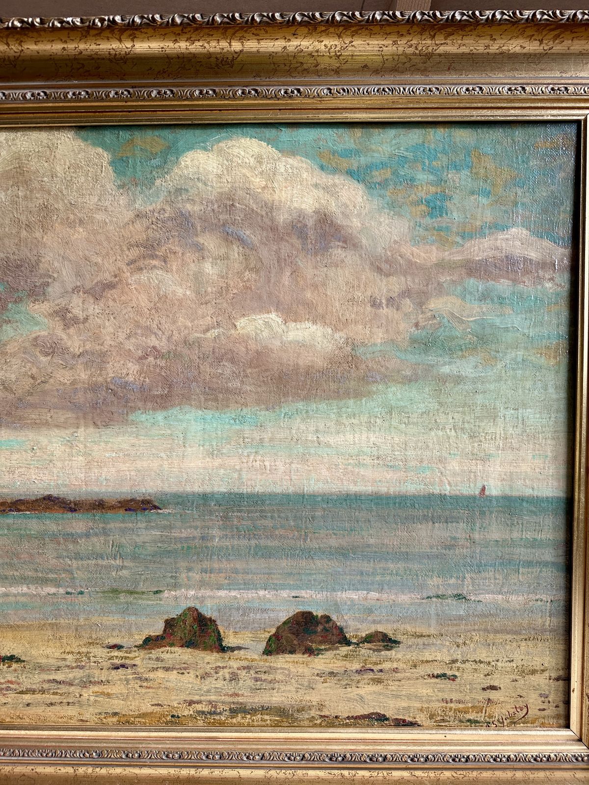 Large St Ives School Oil Painting, Porthmeor Beach, 1924, Signed & Exhibited photo vinterior
