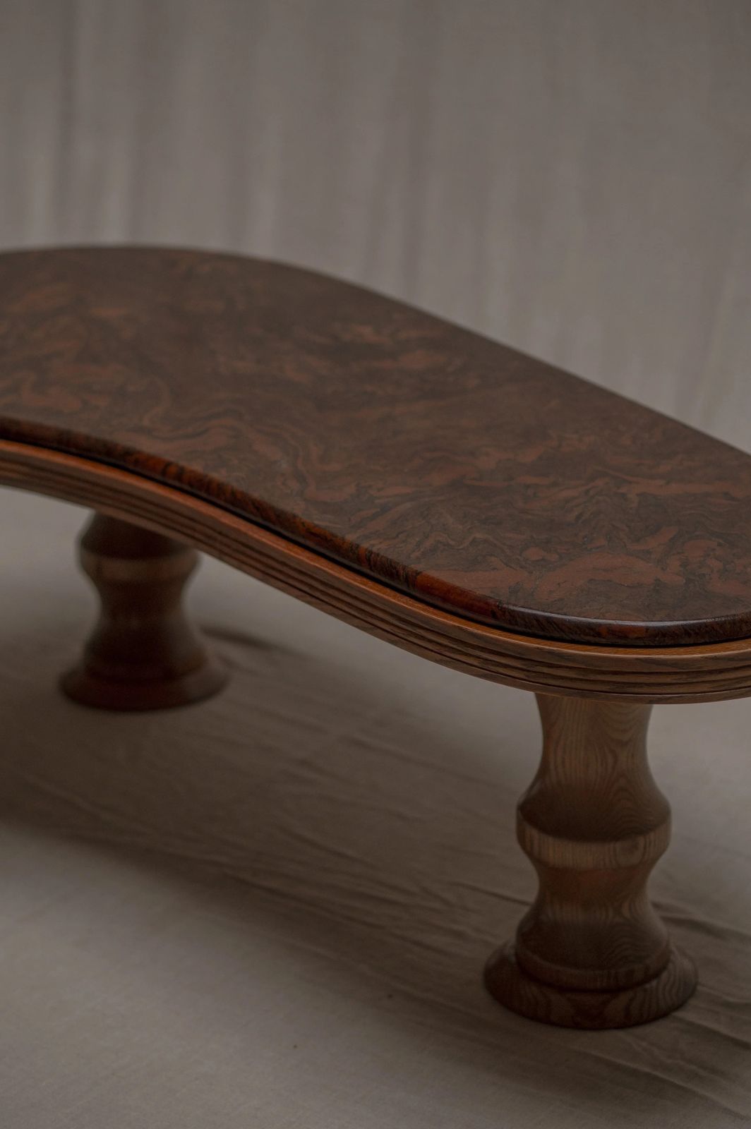 Rare Boomerang Shaped Coffee Table, Belgium 1970 photo Furniture