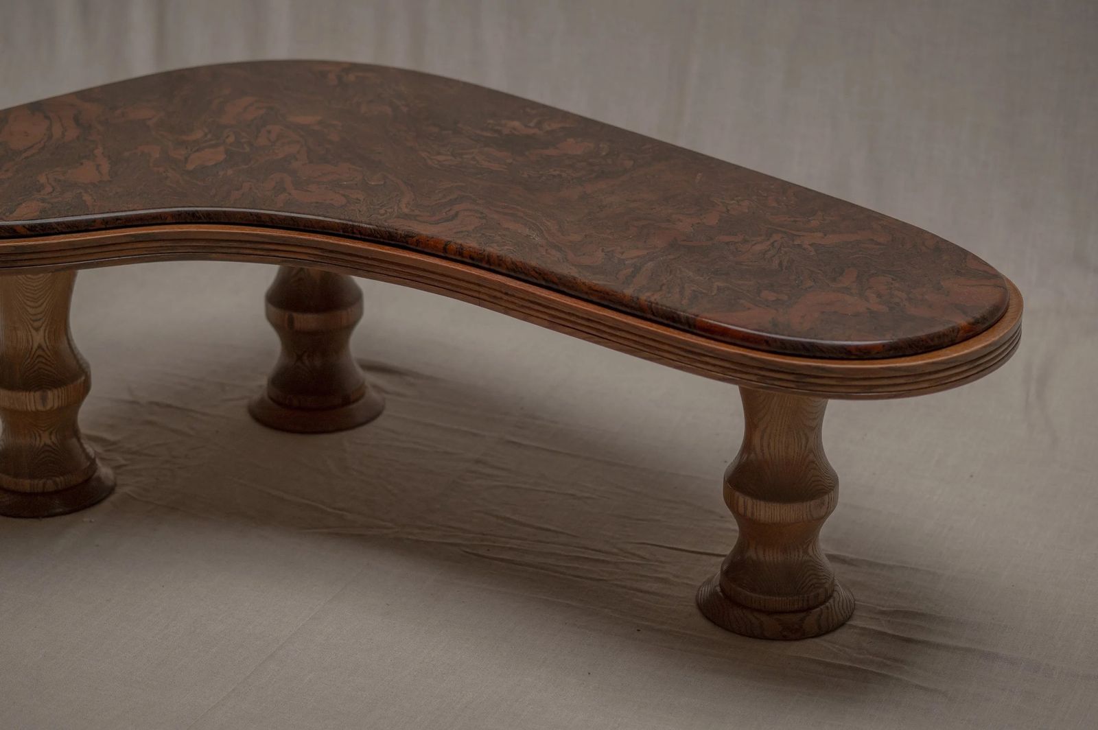 photo for sale Rare Boomerang Shaped Coffee Table, Belgium 1970
