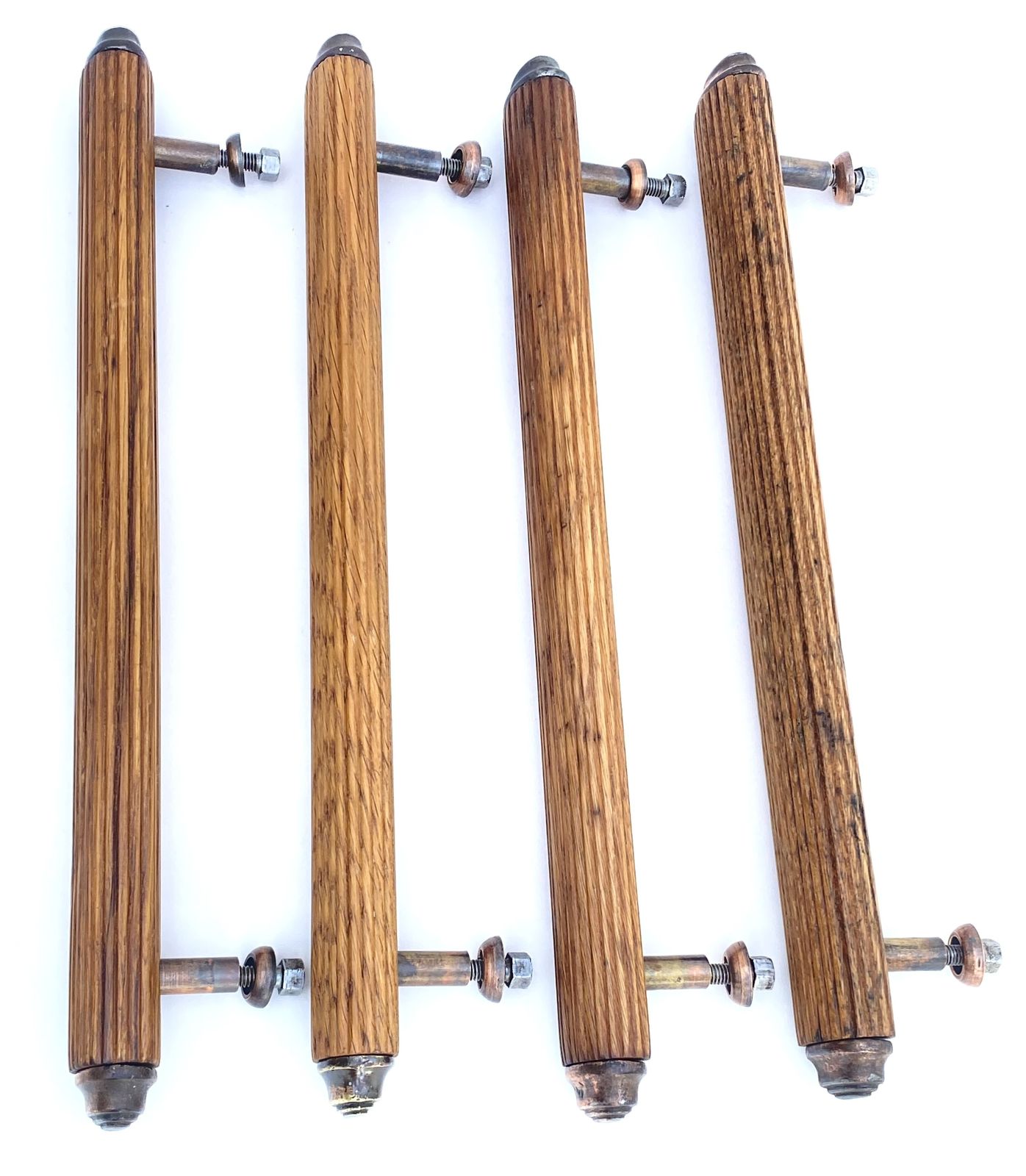 2nd Batch Of Early 20th Century 1900 30s  English Oak Copper And Brass  Door Handles                Per Pair photo furniture