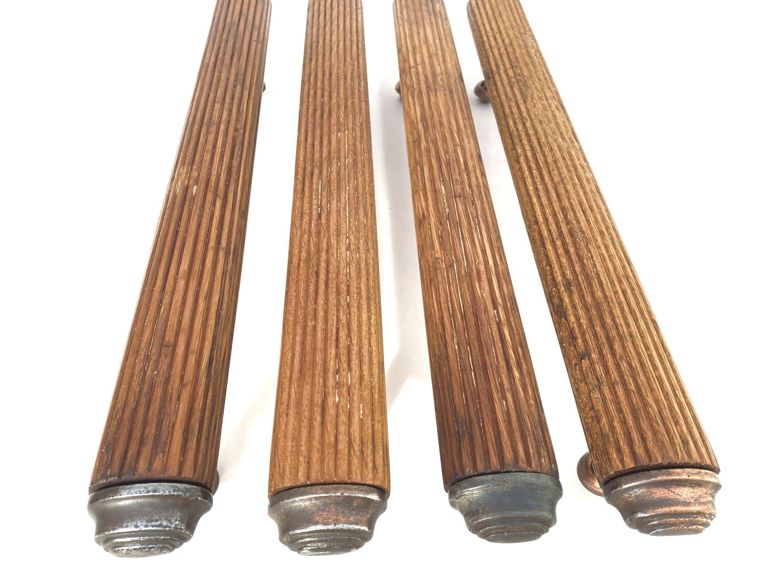 2nd Batch Of Early 20th Century 1900 30s  English Oak Copper And Brass  Door Handles                Per Pair photo 540.0