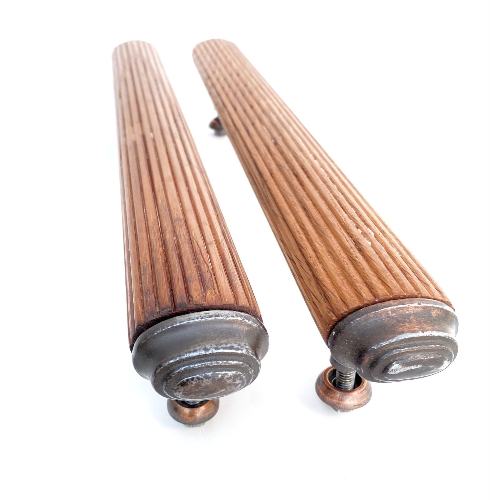 2nd Batch Of Early 20th Century 1900 30s  English Oak Copper And Brass  Door Handles                Per Pair photo buy