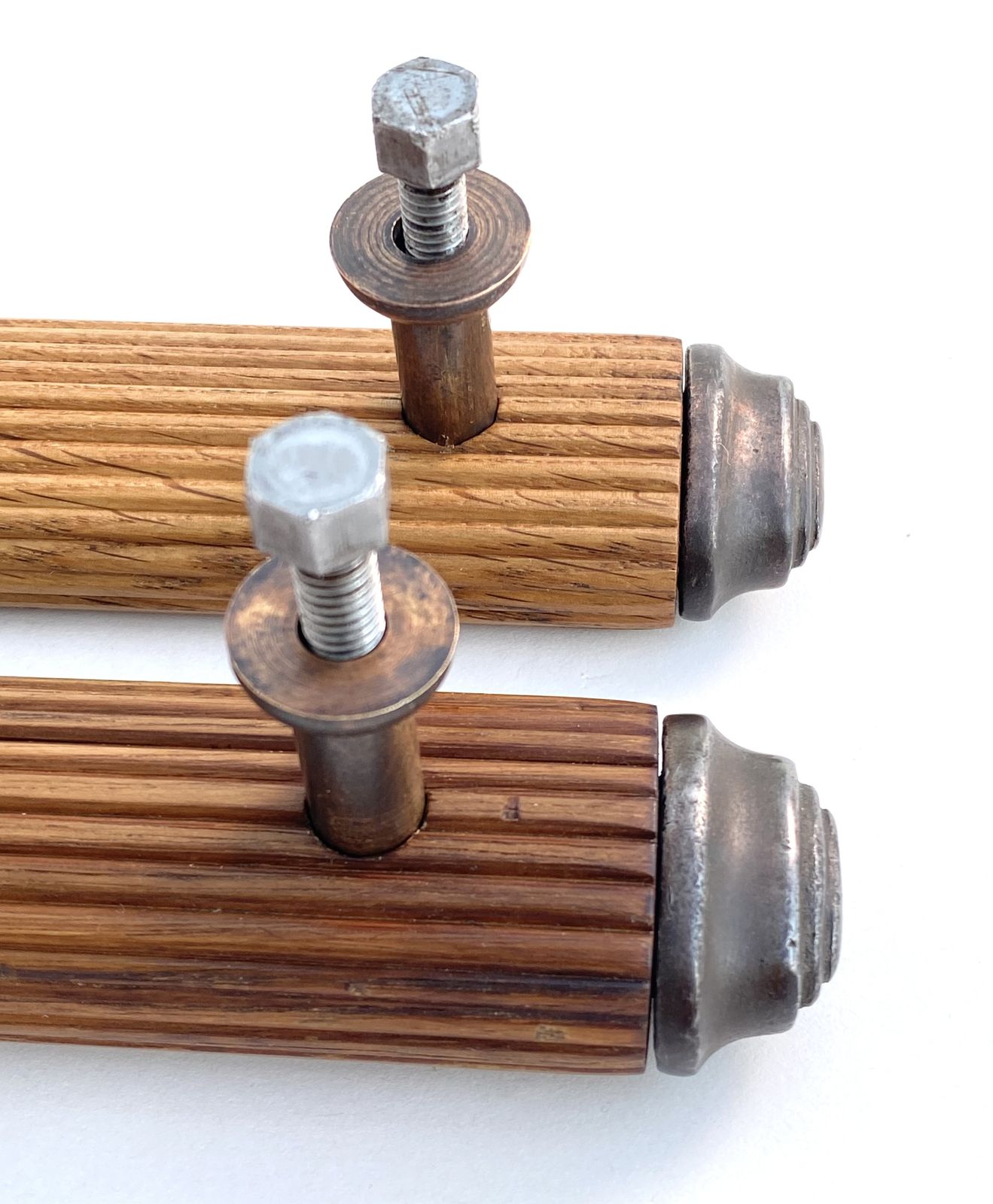 photo buy 2nd Batch Of Early 20th Century 1900 30s  English Oak Copper And Brass  Door Handles                Per Pair