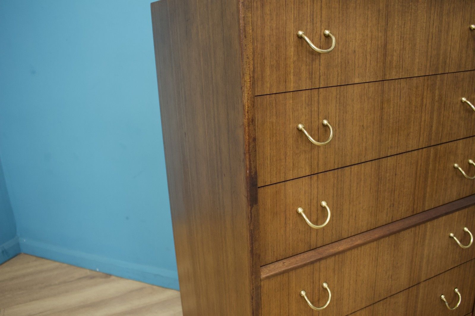 Mid Century Tola And Black Tallboy Chest Of Drawers G Plan, 1960s #1704 photo buy