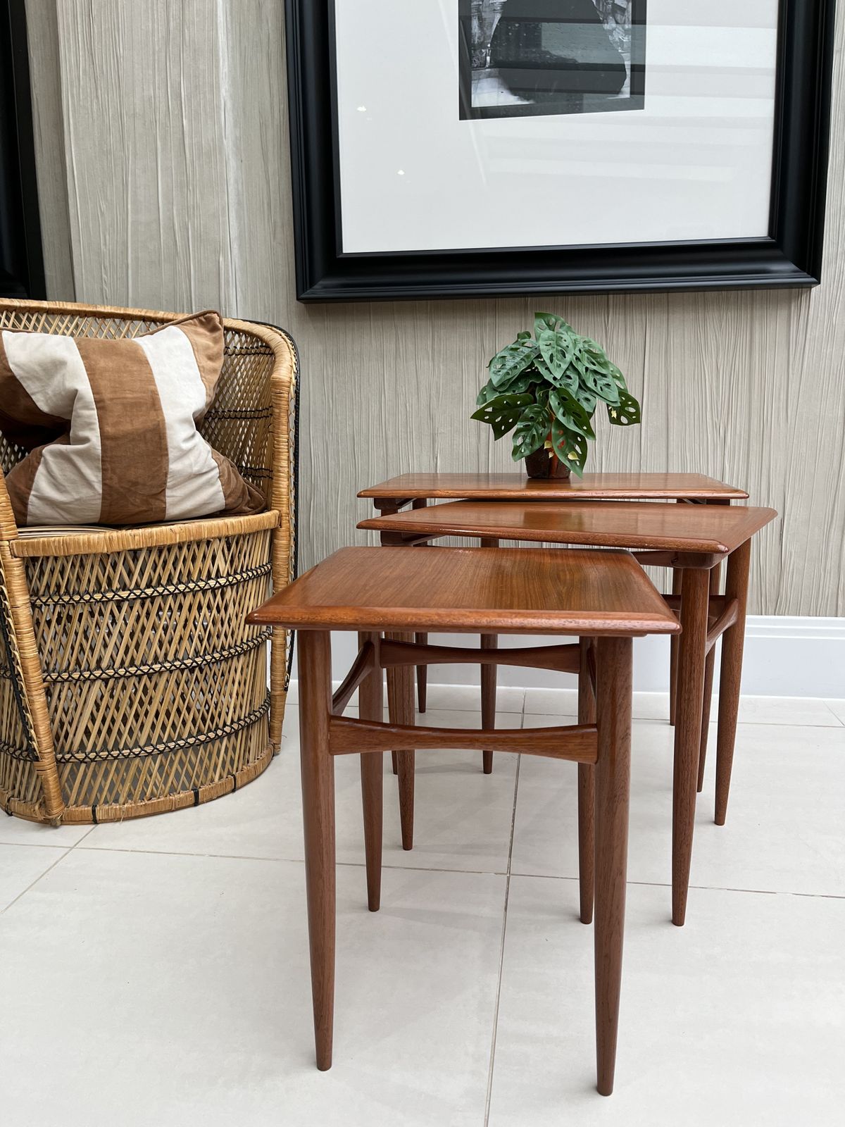 Poul Hundevad Danish Teak Nest Of Three Tables – Fabian, 1960s