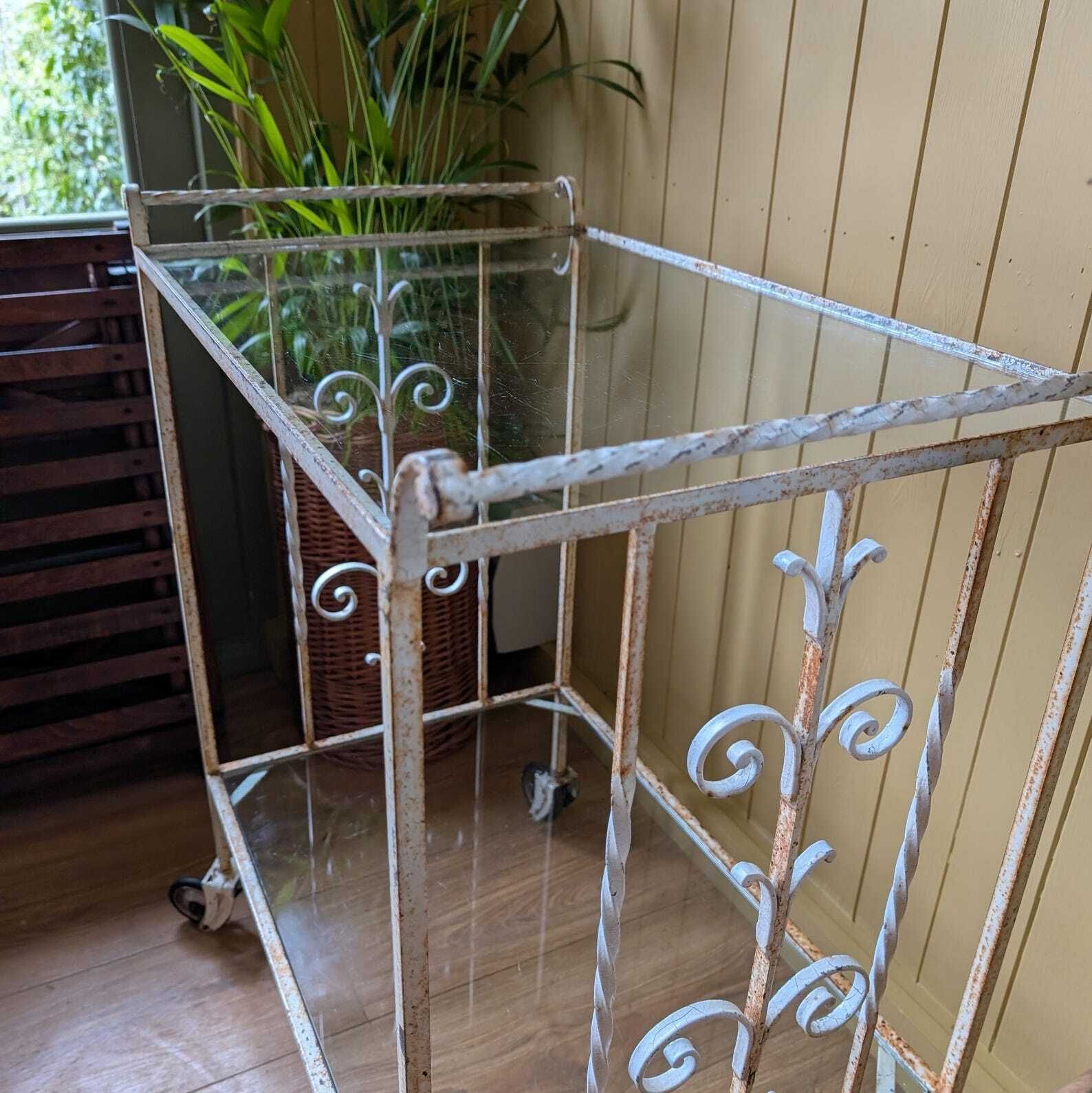 Vintage French Wrought Iron Drinks Trolley photo buy