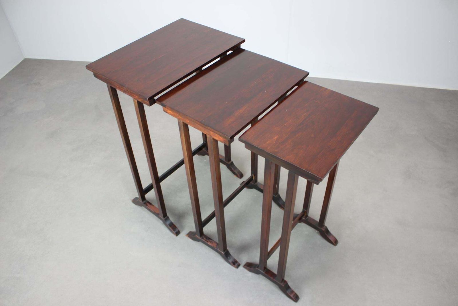 Art Deco Nesting Tables In Mahogany Veneer, 1930's, Czechoslovakia photo furniture