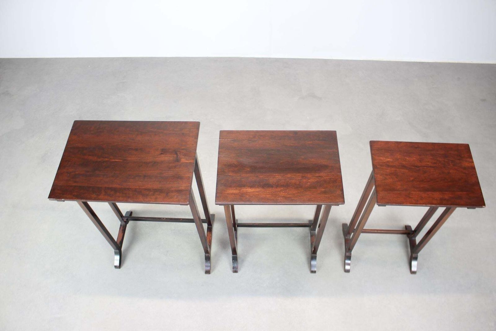 Art Deco Nesting Tables In Mahogany Veneer, 1930's, Czechoslovakia photo buy