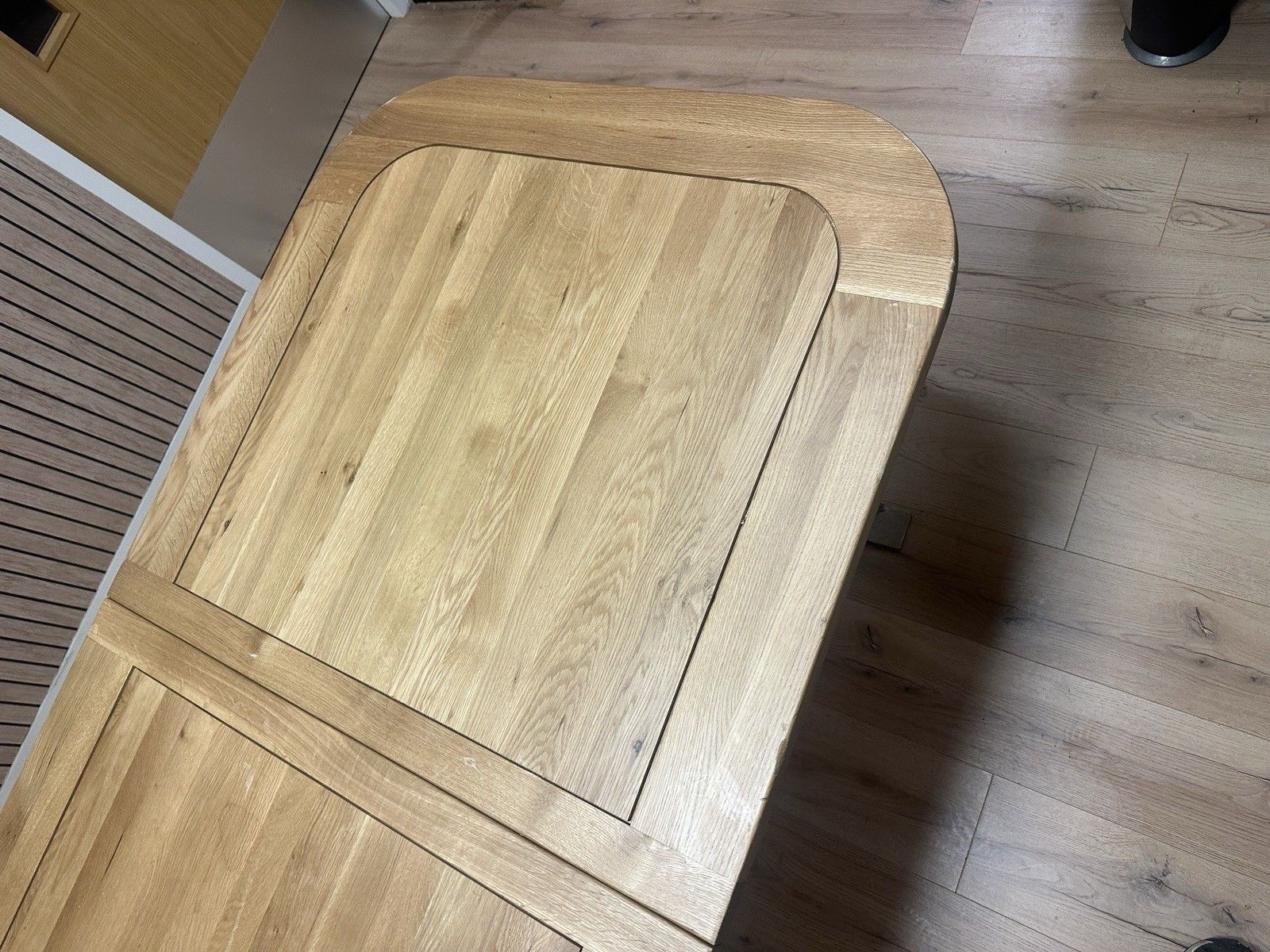 photo furniture Oak Furnitureland Hercules Solid Natural Extending 10 Seator Dinning Table X Leg