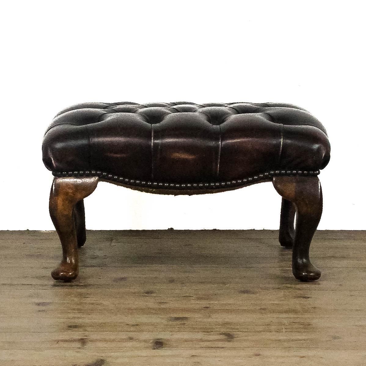 Vintage Leather Chesterfield Footstool | Vintage Furniture | Antique Stool | Stools photo Furniture