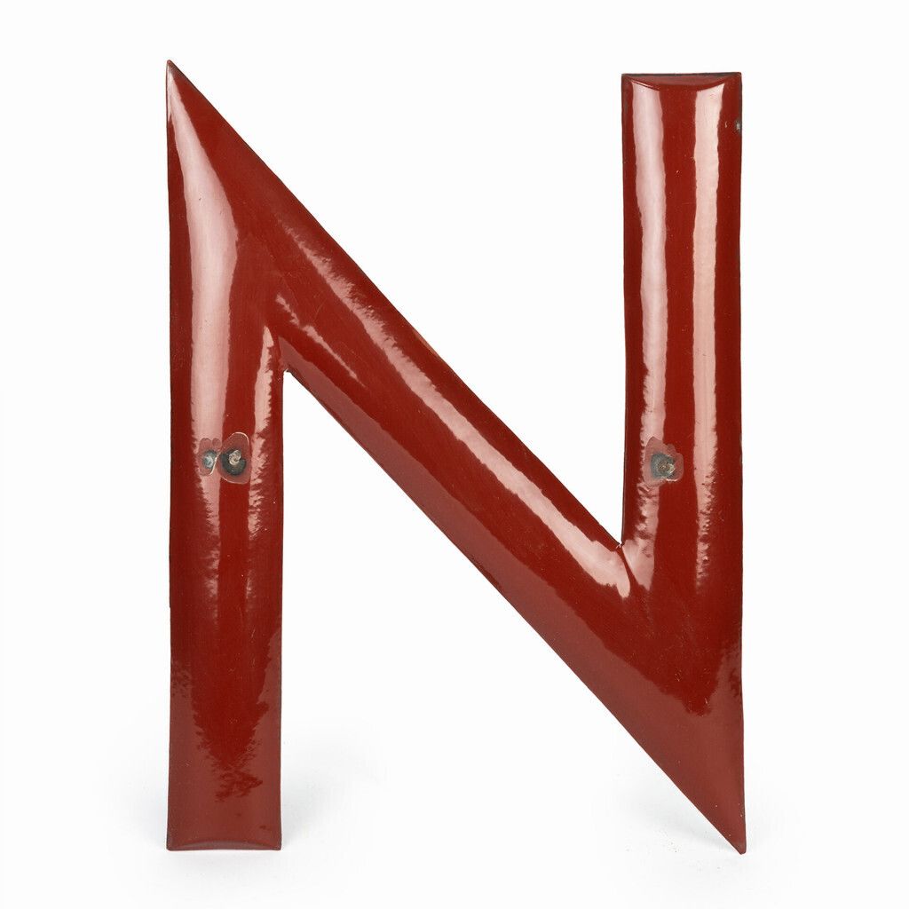 Enameled Letter "N", 1960s, Vintage