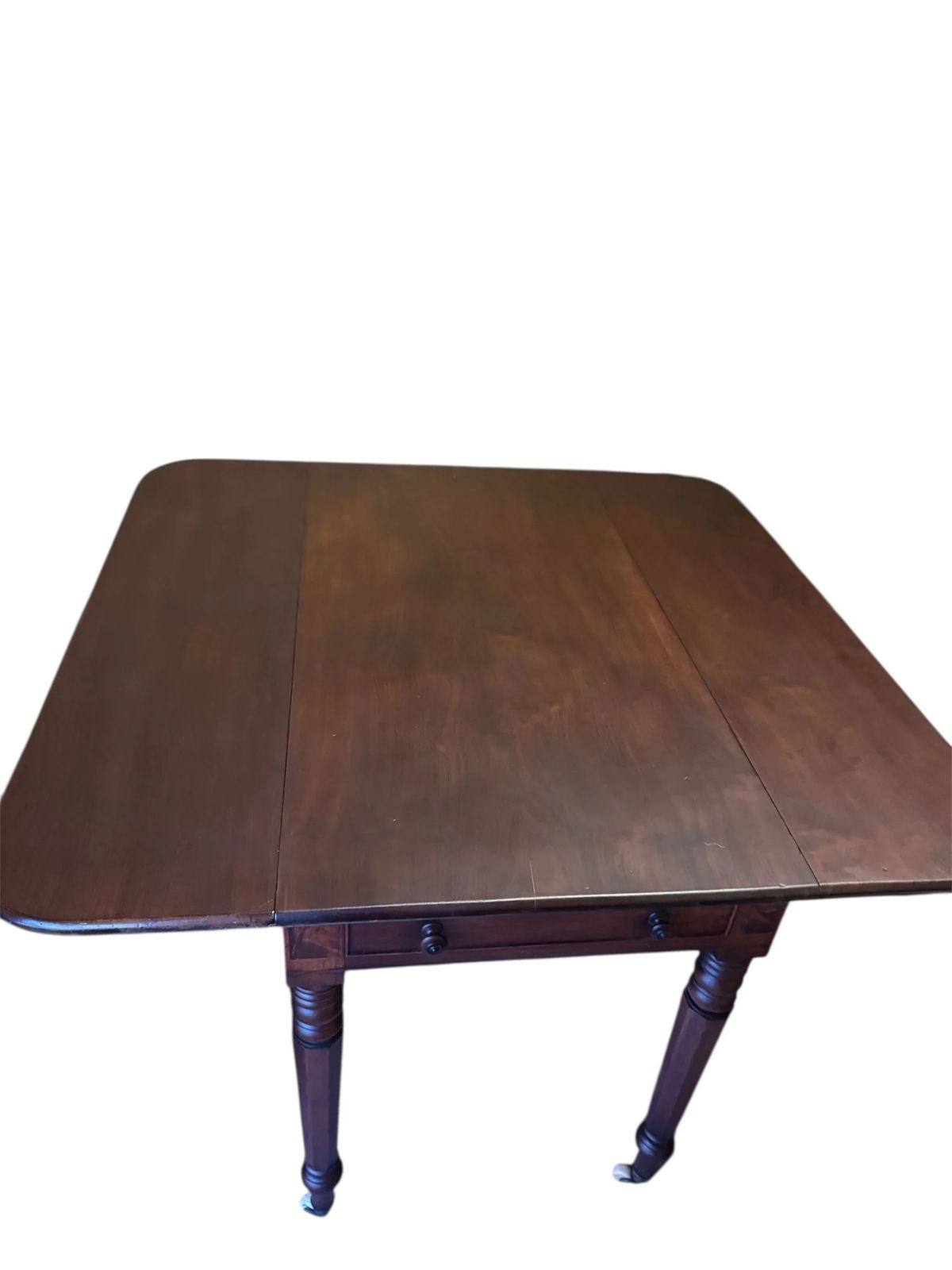 Antique Victorian Mahogany Country House Drop Leaf Table On Castors photo for sale