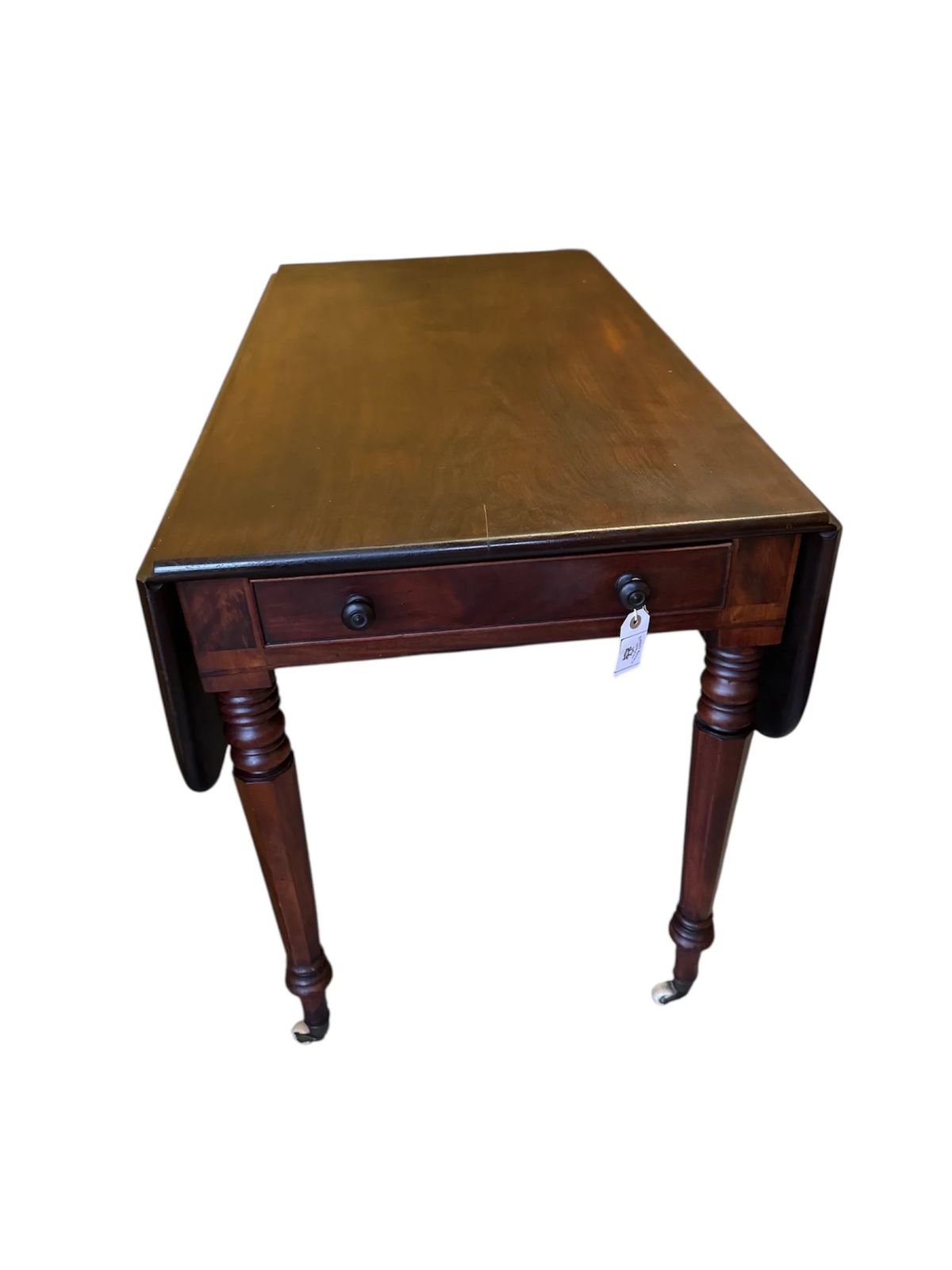 photo furniture Antique Victorian Mahogany Country House Drop Leaf Table On Castors