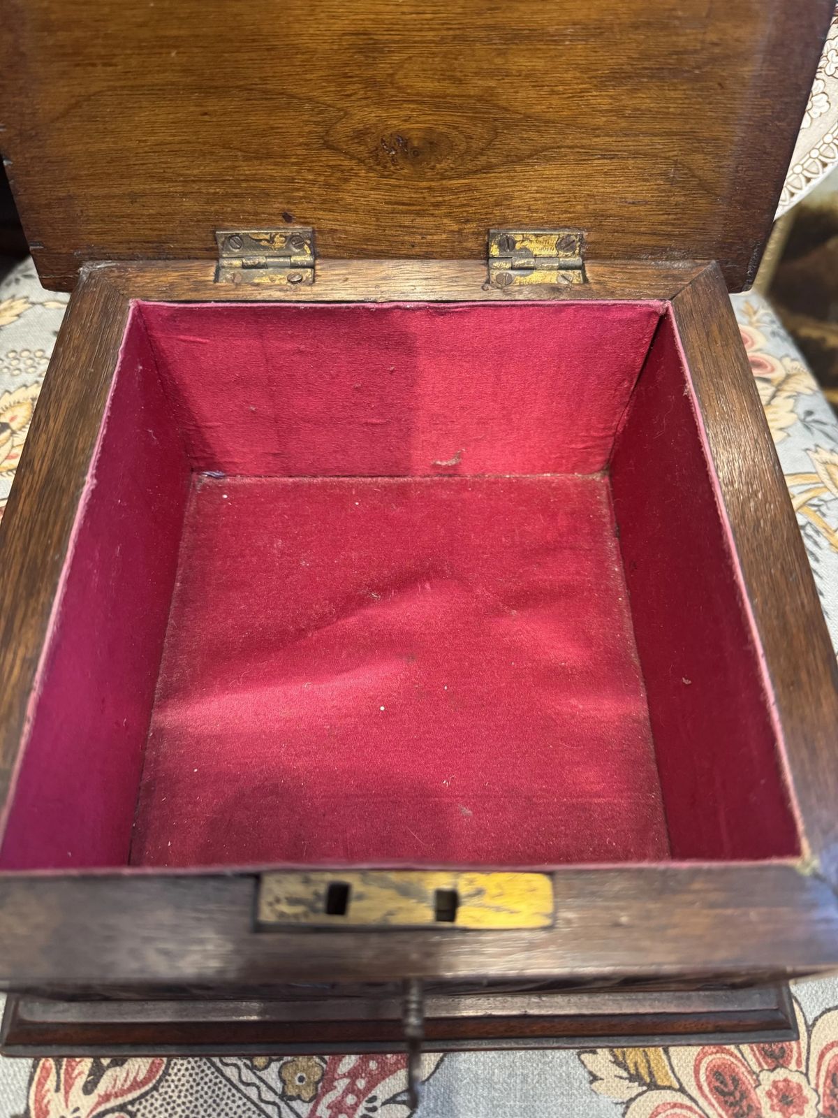 Antique Victorian Art Nouveau Style Carved Floral Mahogany Jewellery Box photo Home Decor