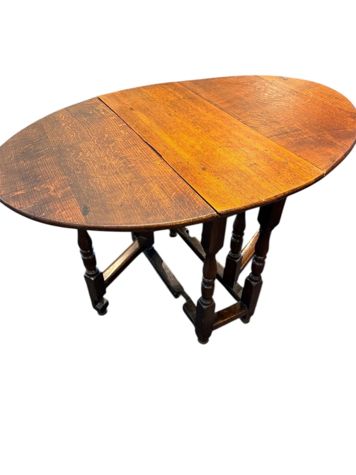 Antique Georgian George III Solid Oak Drop Leaf Gate Leg Small Table photo vintage