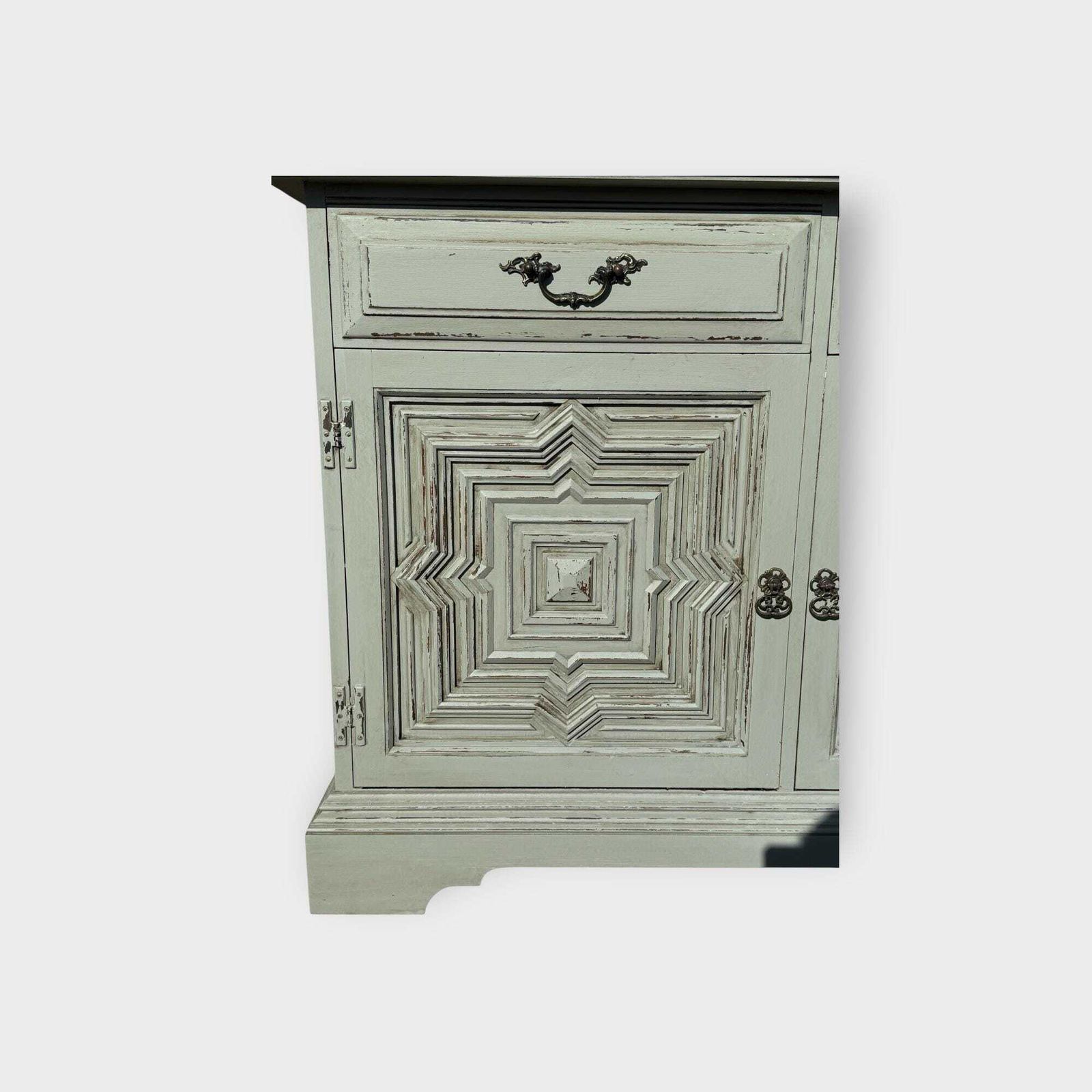 Matching Pair Antique Style Painted 2 Door Glazed Bookcase Cupboard  Glazed Display Bookcase With Lower Cupboard photo for sale