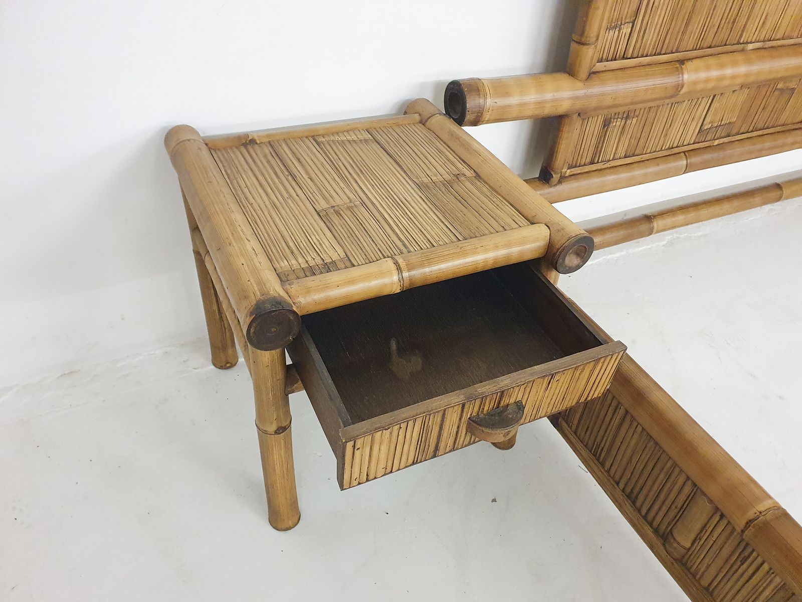 photo for sale Bamboo Two Person Bed 180 X 210 Cm With Night Stands